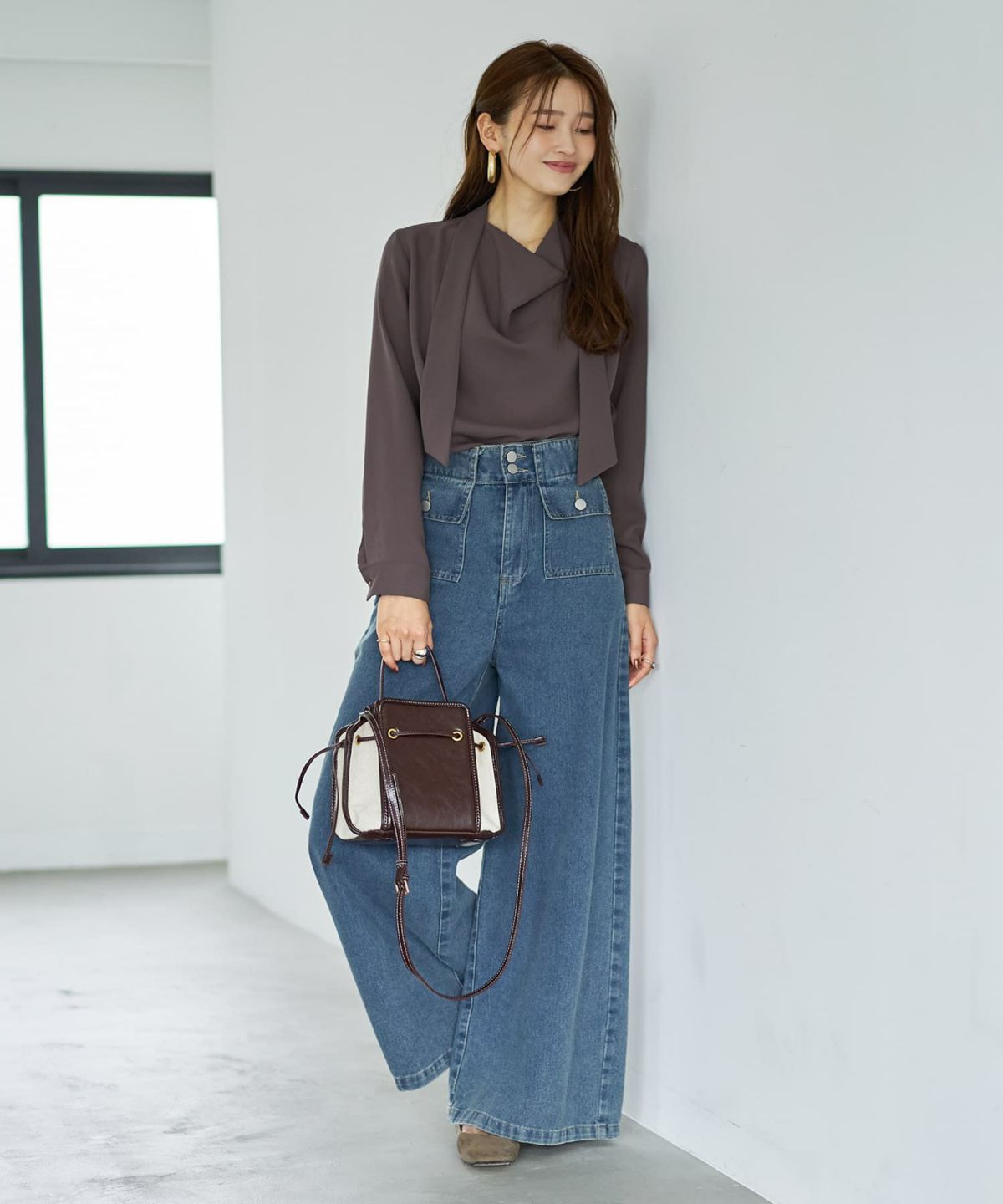 着用イメージ 166cm アッシュブラウン