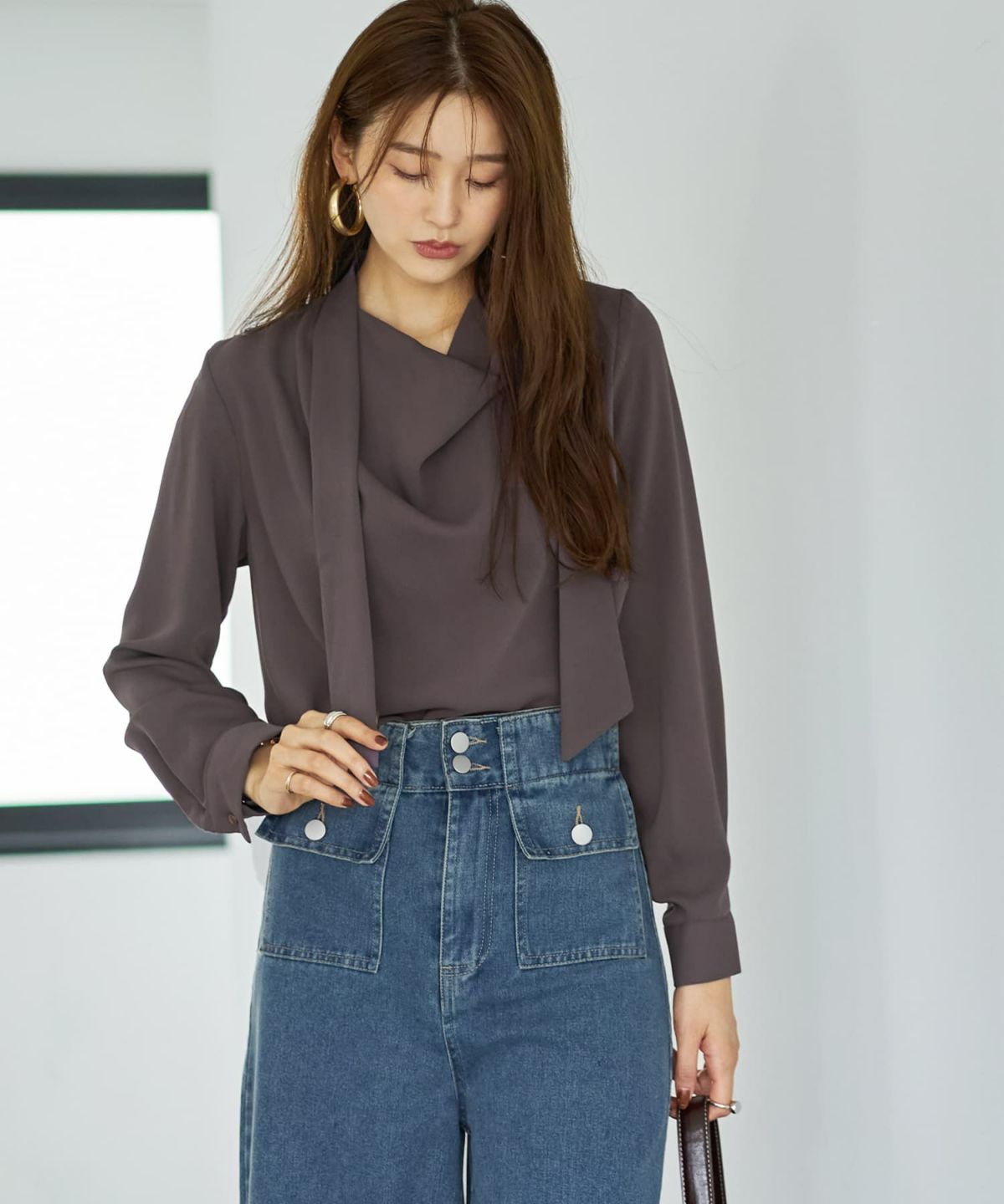 着用イメージ 166cm アッシュブラウン