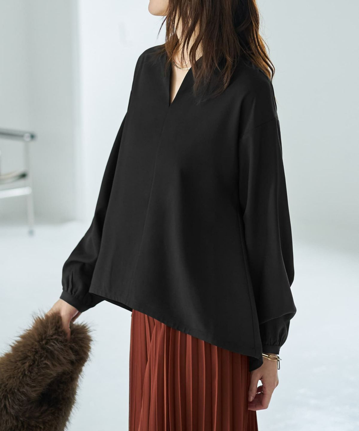 着用イメージ 166cm ライトブラック