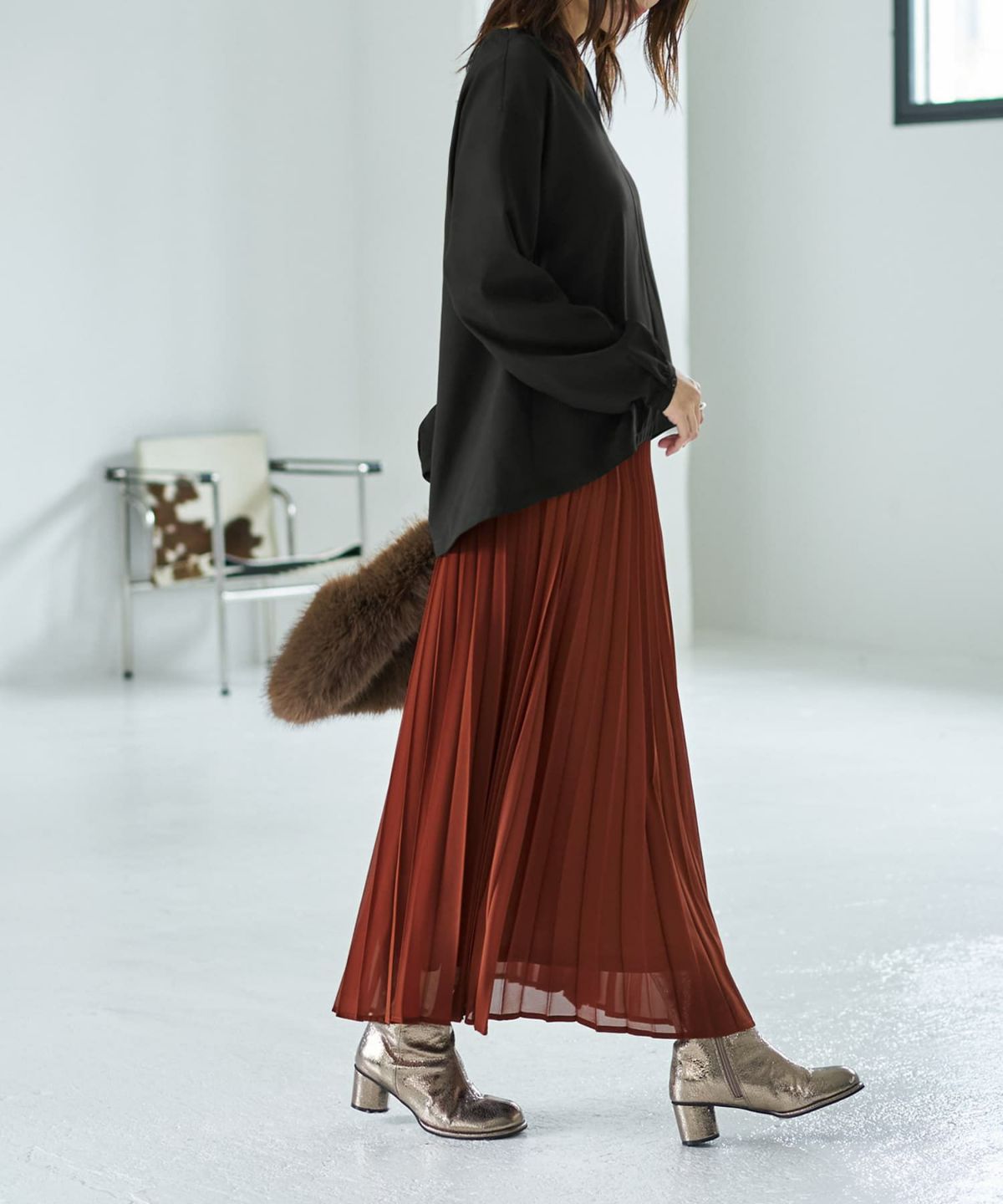 着用イメージ 166cm ライトブラック