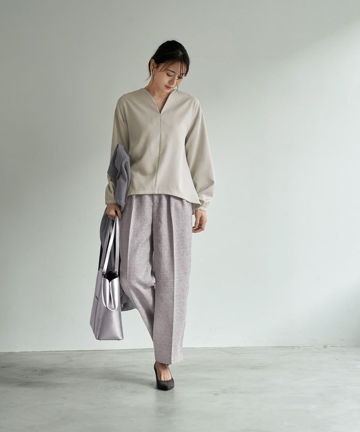 着用イメージ 166cm エアリーグレー
