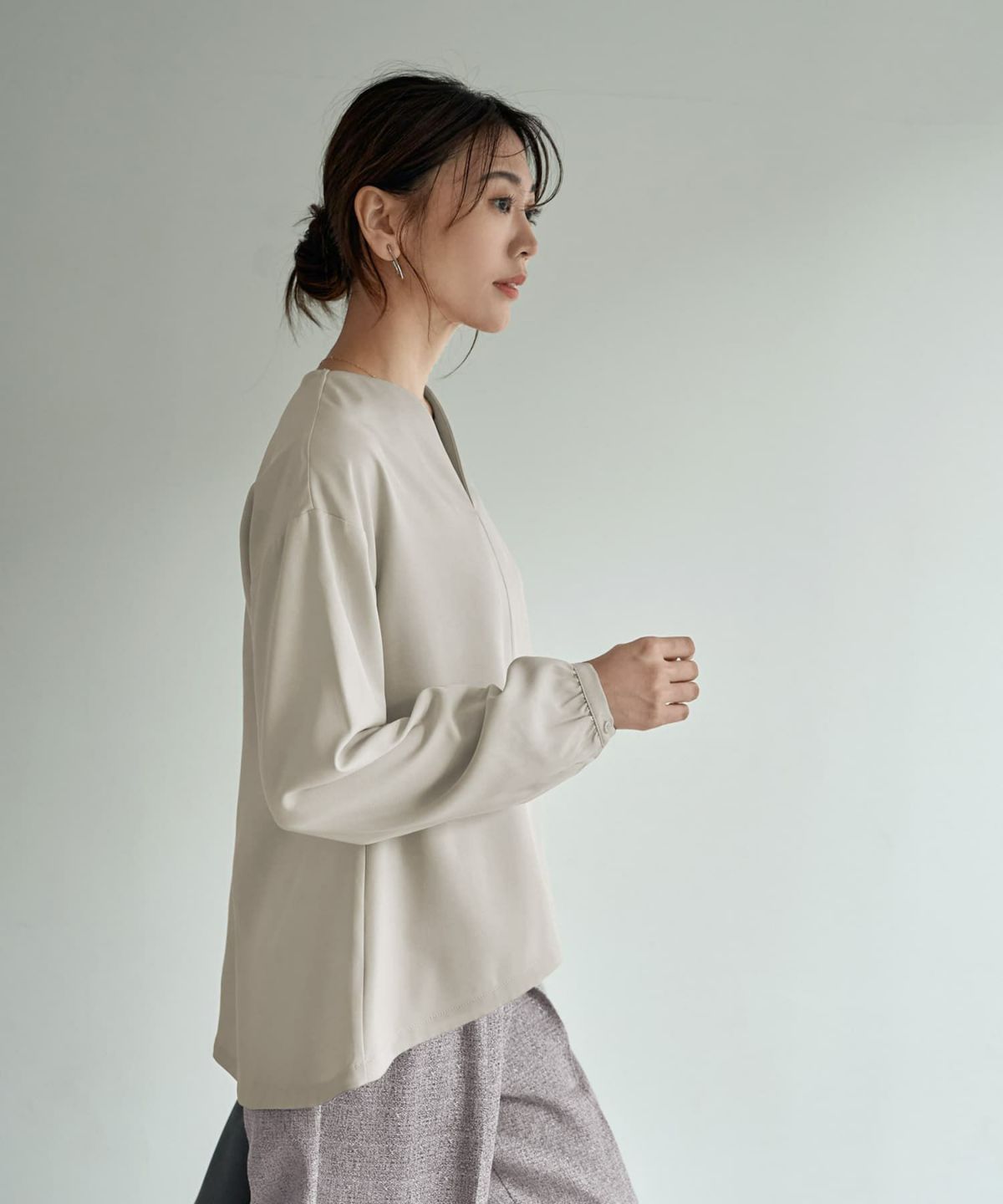 着用イメージ 166cm エアリーグレー