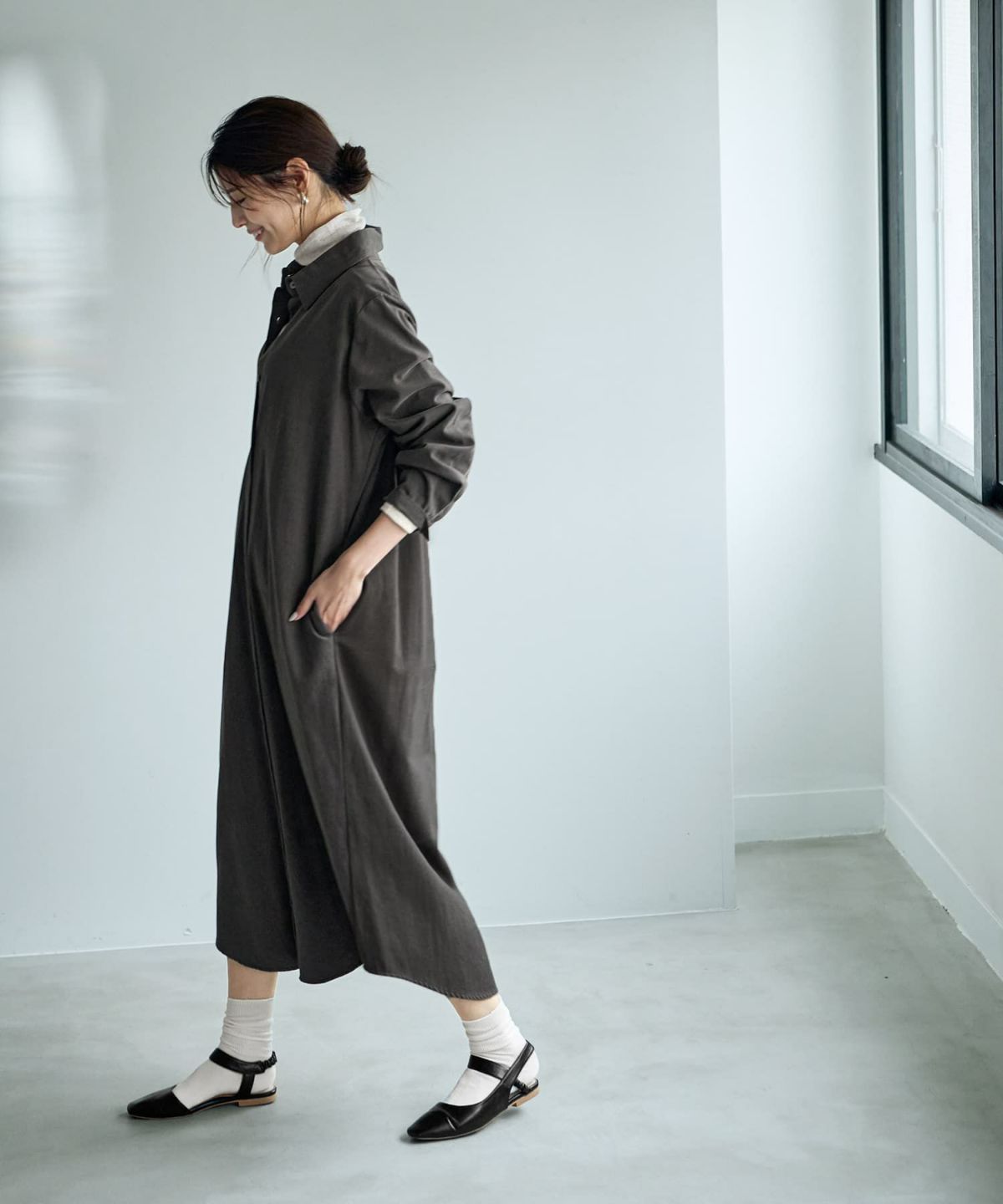 着用イメージ 168cm チャコール