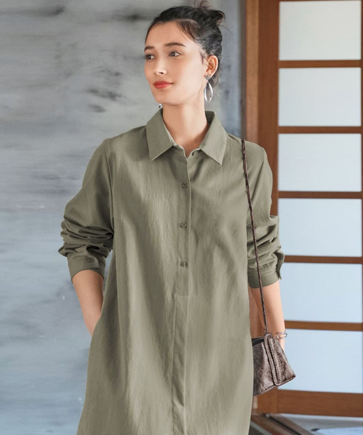 着用イメージ 165cm ブライトカーキ