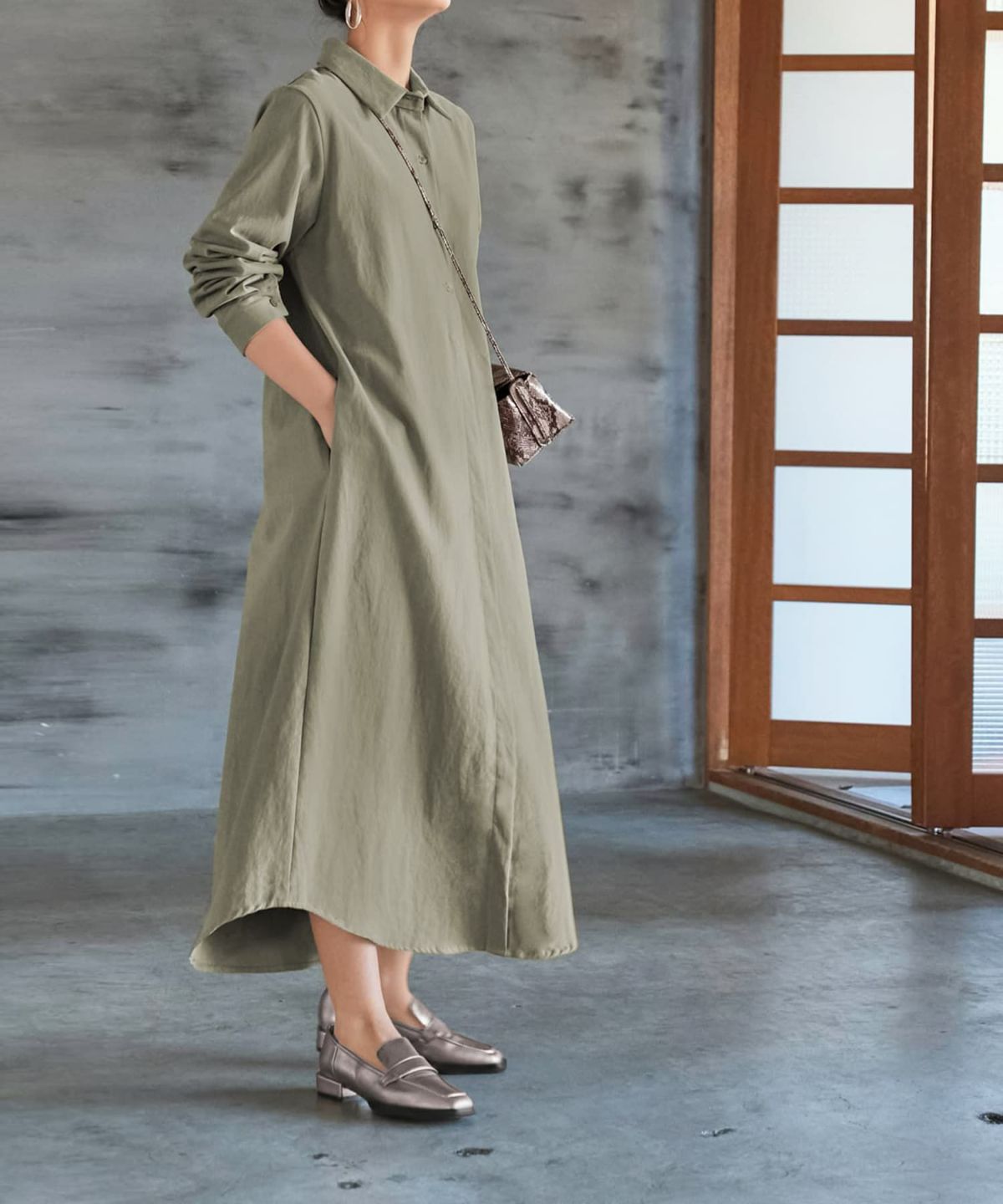 着用イメージ 165cm ブライトカーキ