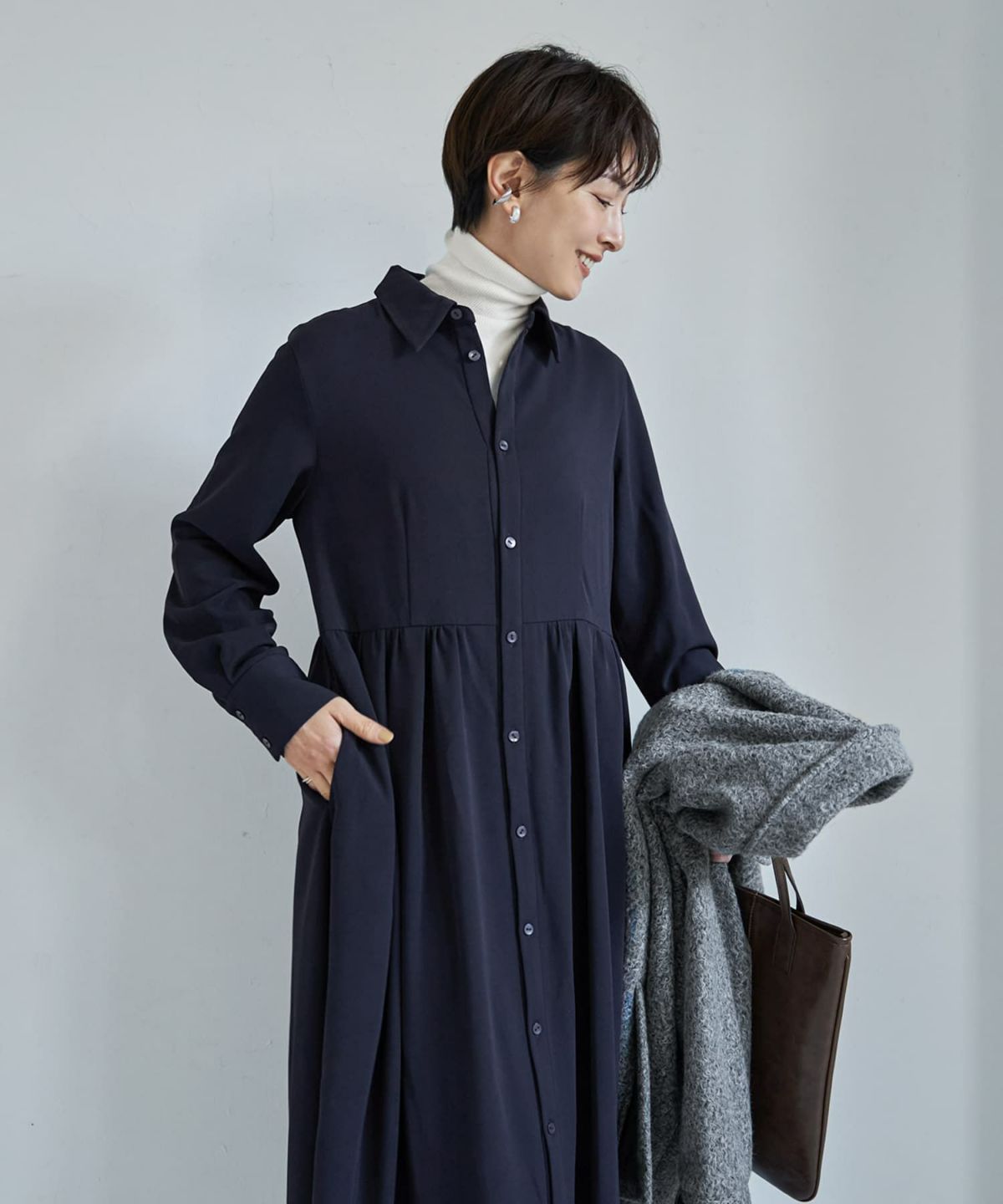 着用イメージ 168cm 着用サイズ 02 ネイビー