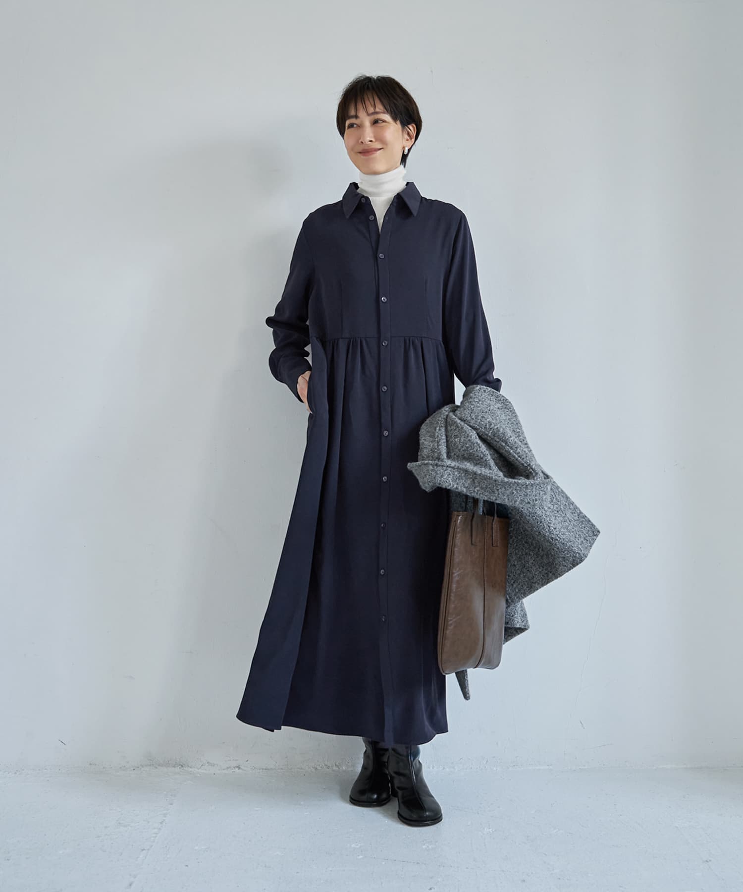 着用イメージ 167cm ネイビー 02サイズ