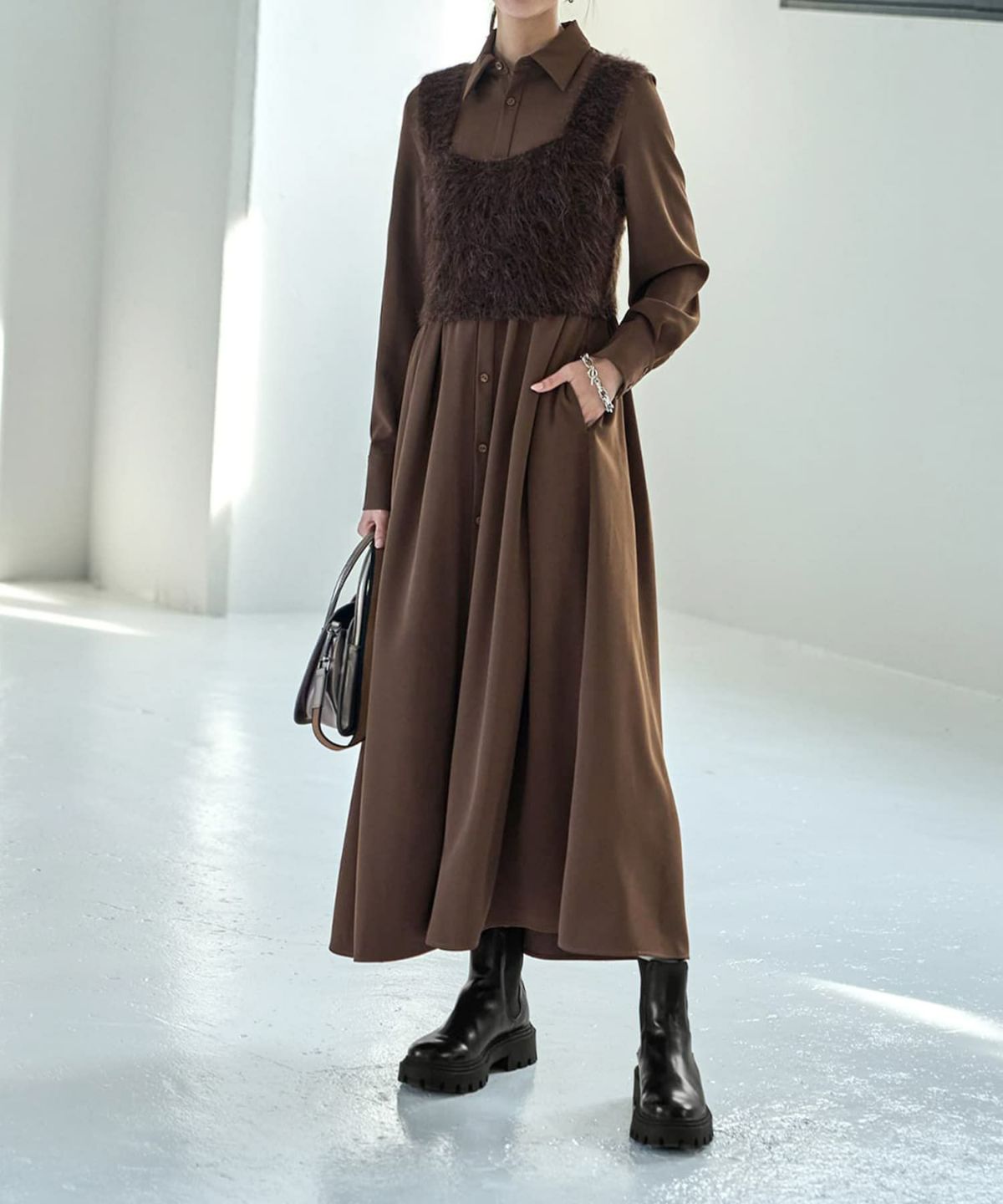 着用イメージ 168cm 着用サイズ 02 ブラウン