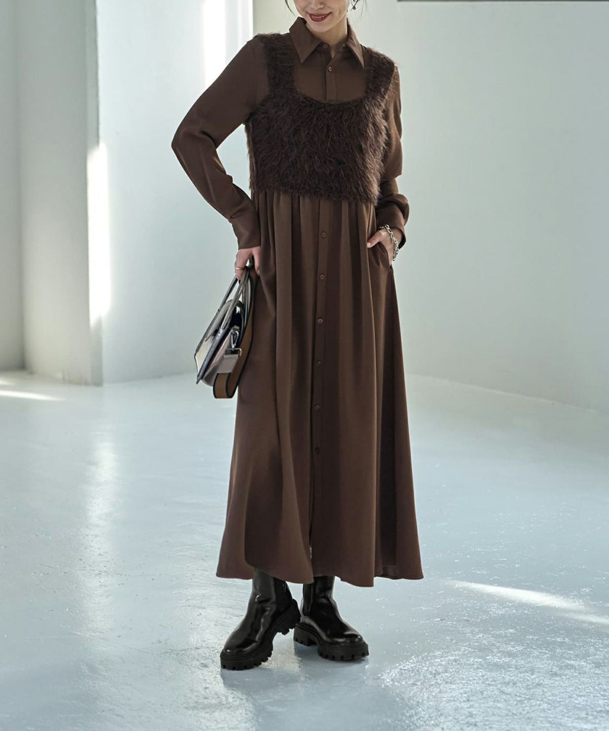 着用イメージ 168cm 着用サイズ 02 ブラウン