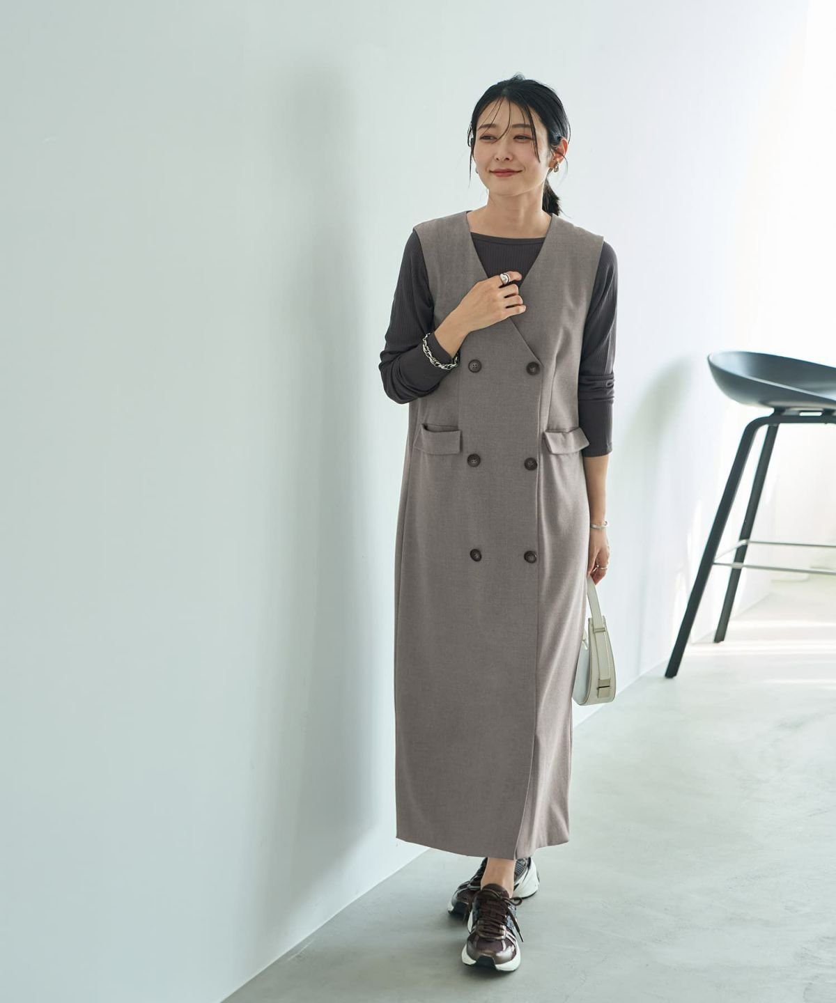 着用イメージ 164cm 02サイズ グレー