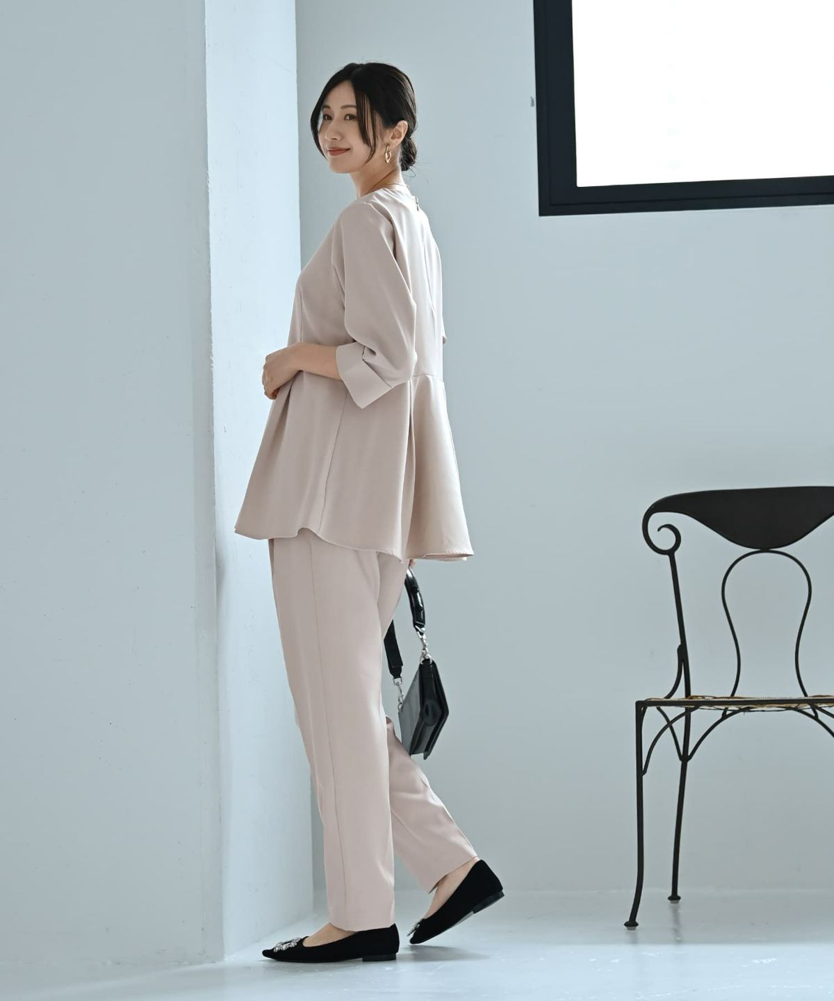 着用イメージ 170cm アイボリー