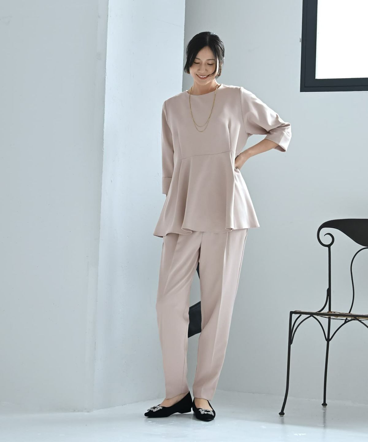 着用イメージ 170cm アイボリー