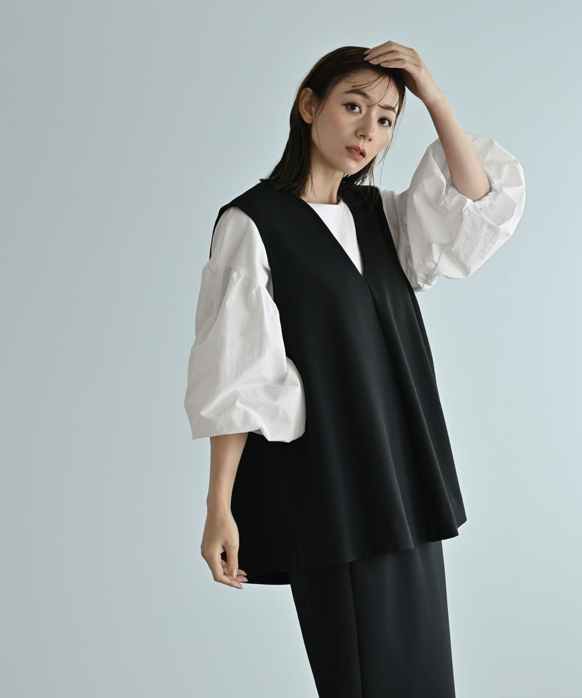 着用イメージ 170cm オフホワイト