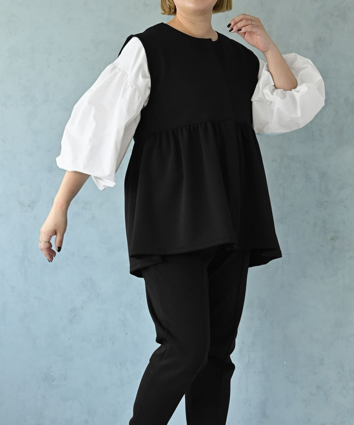 着用イメージ 163cm オフホワイト