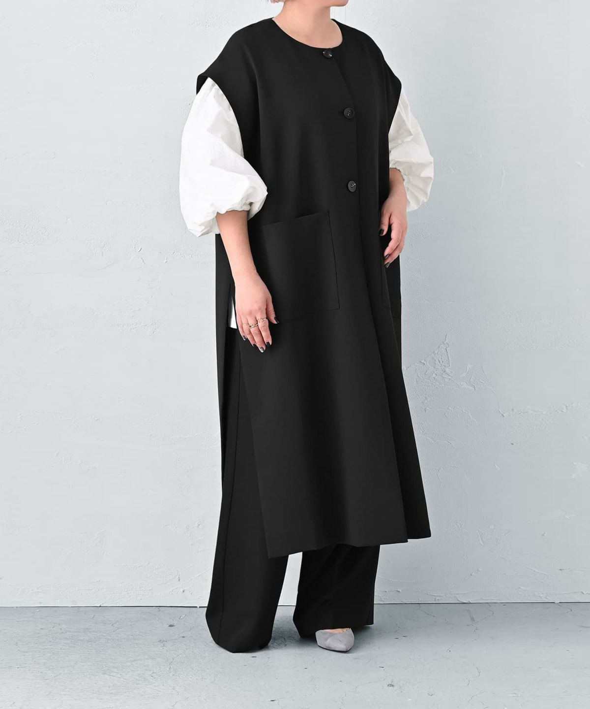 着用イメージ 163cm オフホワイト