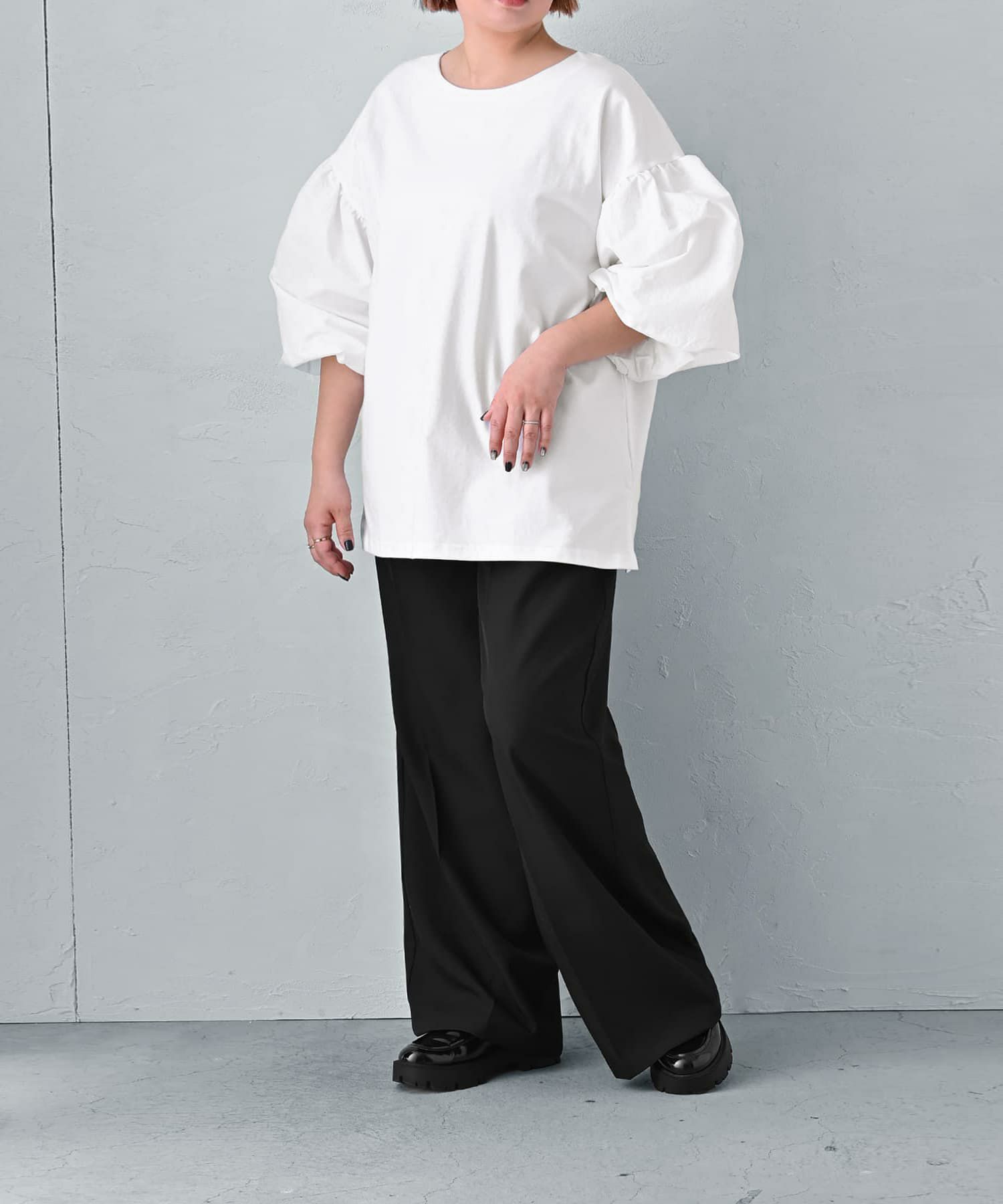 着用イメージ 163cm オフホワイト