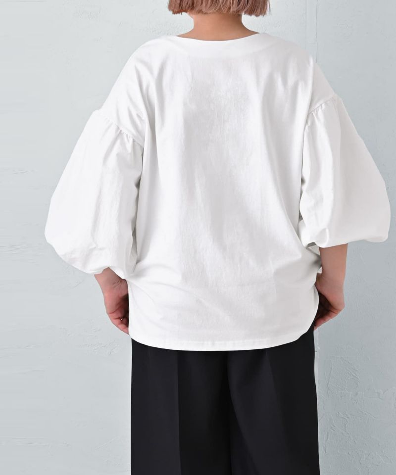 tシャツ 「BLK001」袖ボリュームカットソー レディース BLK001】袖ボリュームカットソー | おしゃれな大人レディース