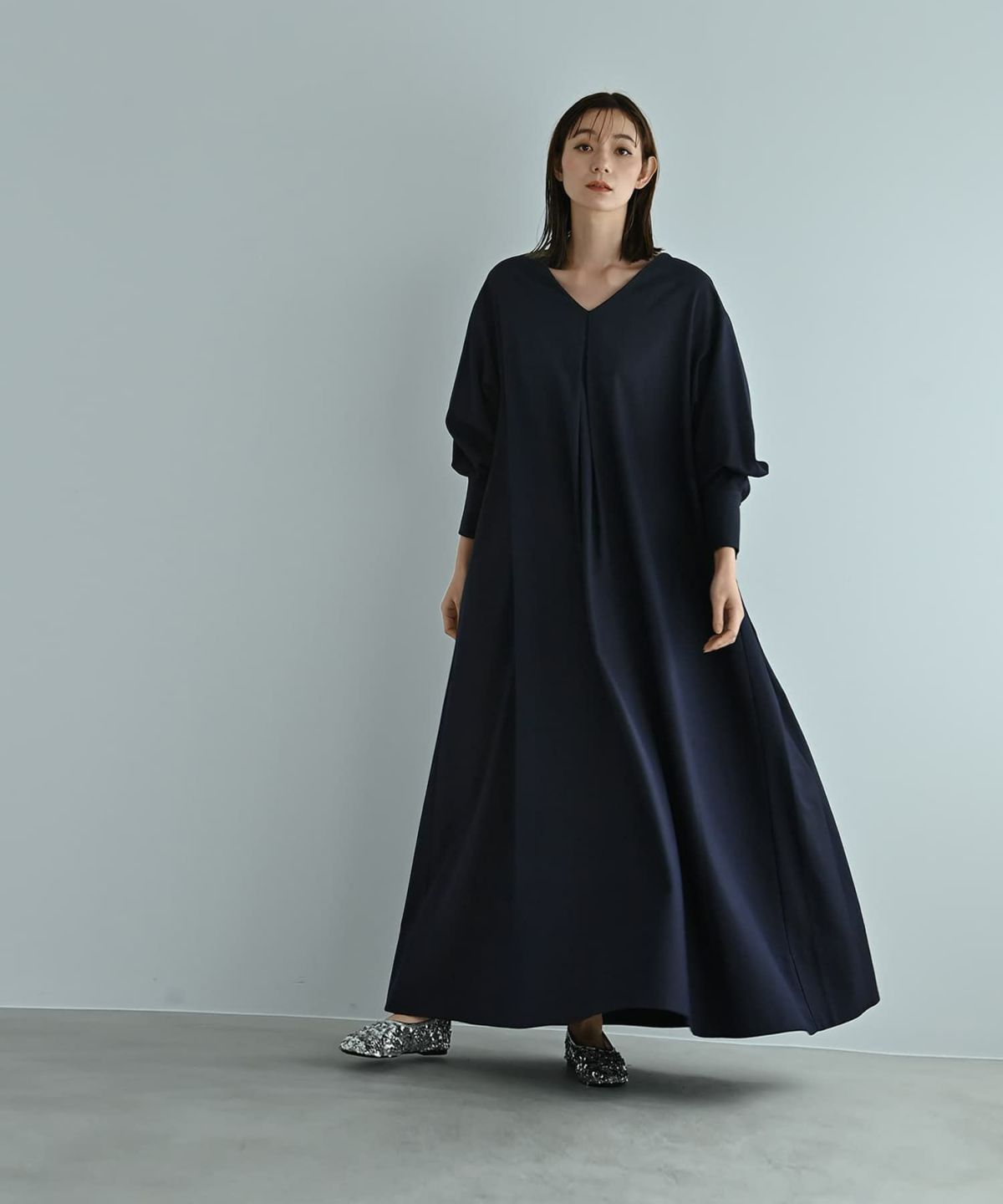 着用イメージ 170cm ネイビー Long