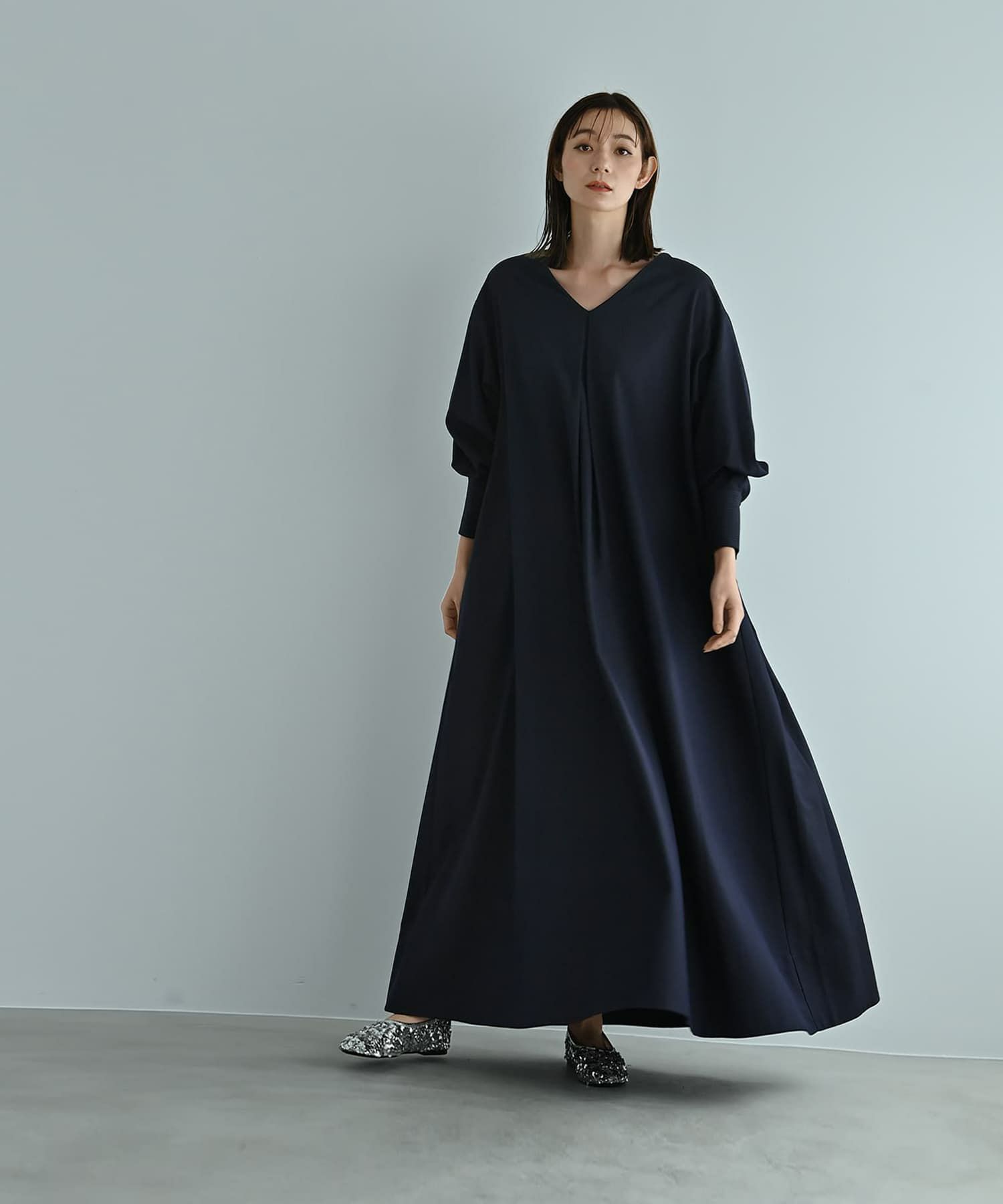 着用イメージ 170cm ネイビー Long
