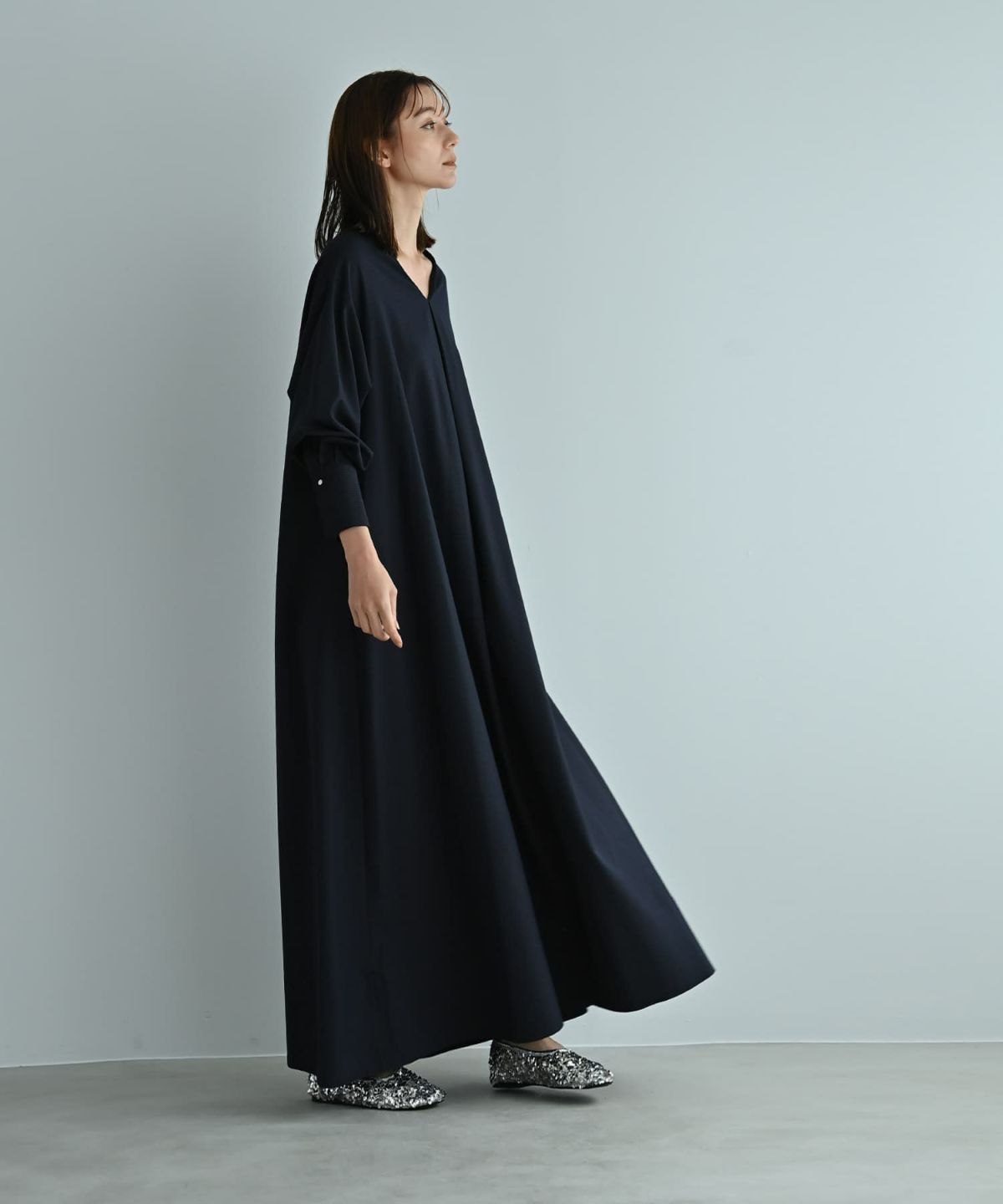 着用イメージ 170cm ネイビー Long