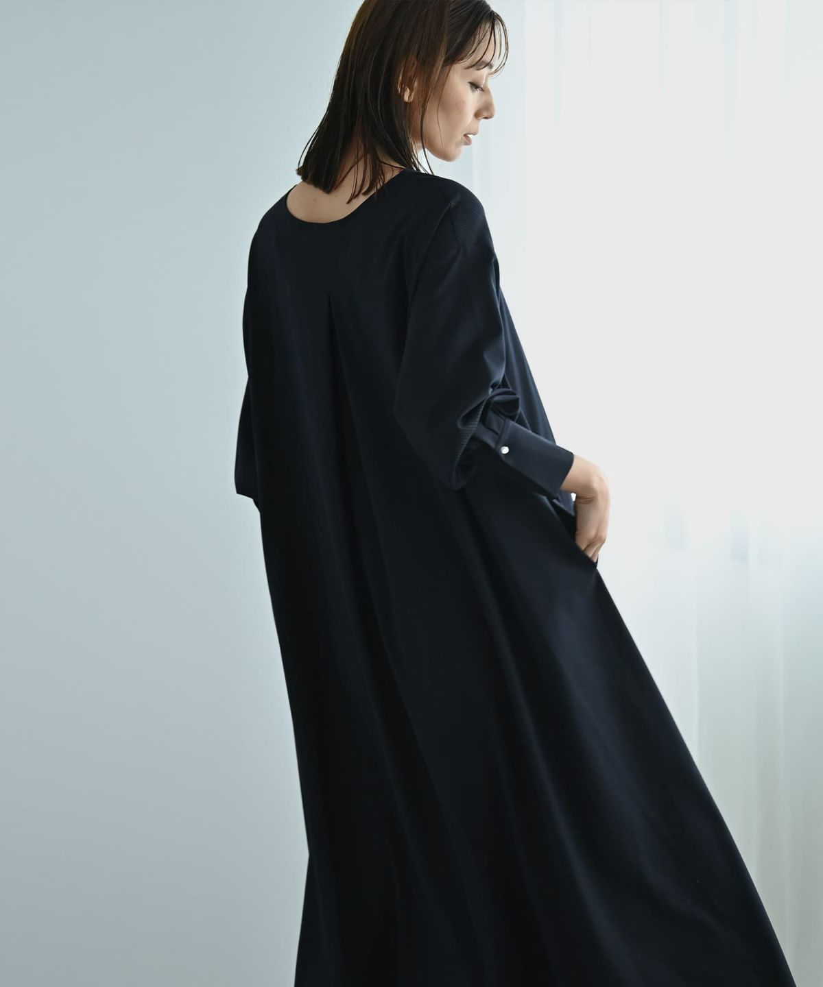 着用イメージ 170cm ネイビー Long