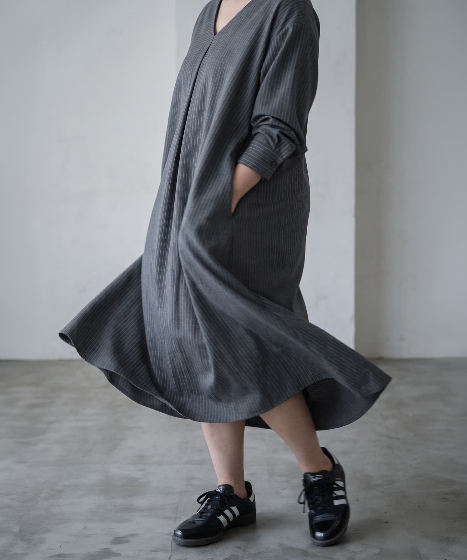 着用イメージ 170cm ネイビー Long