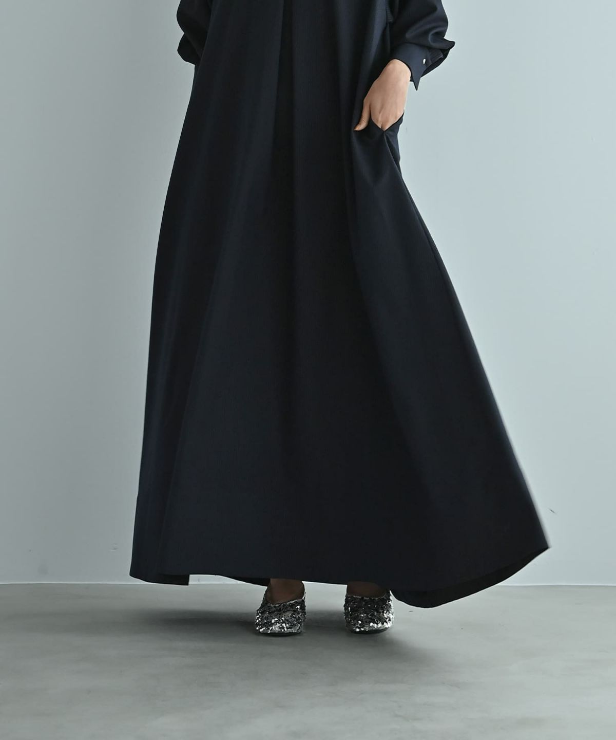 着用イメージ 170cm ネイビー Long