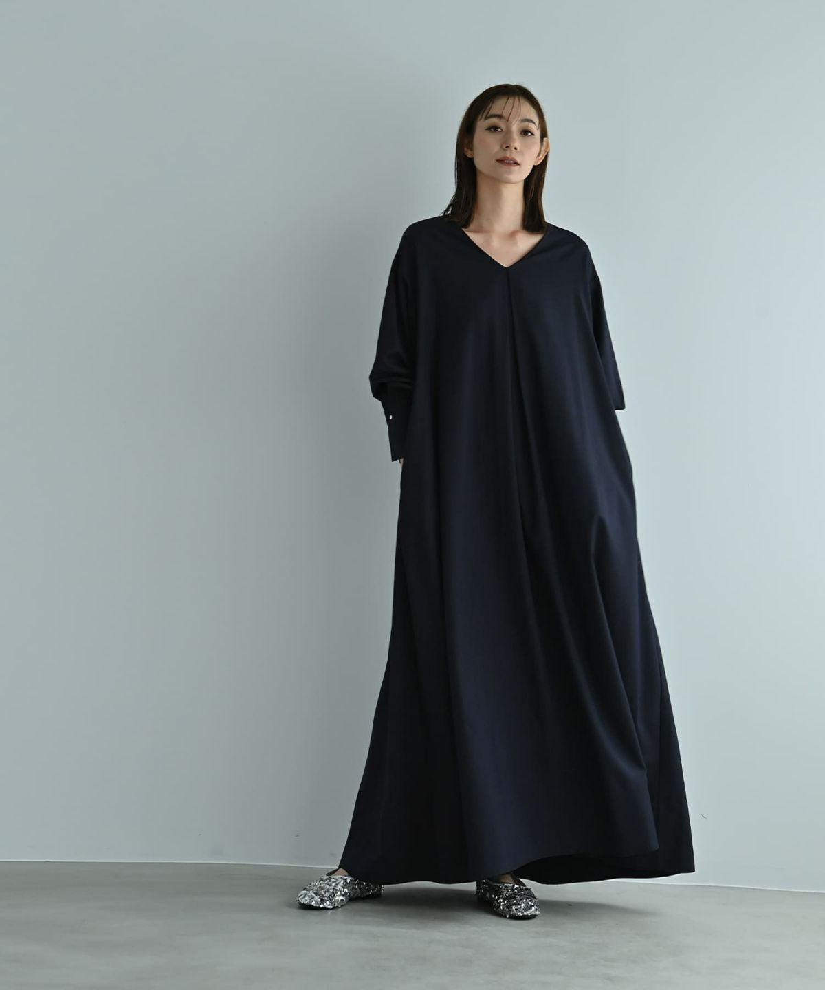 着用イメージ 170cm ネイビー Long