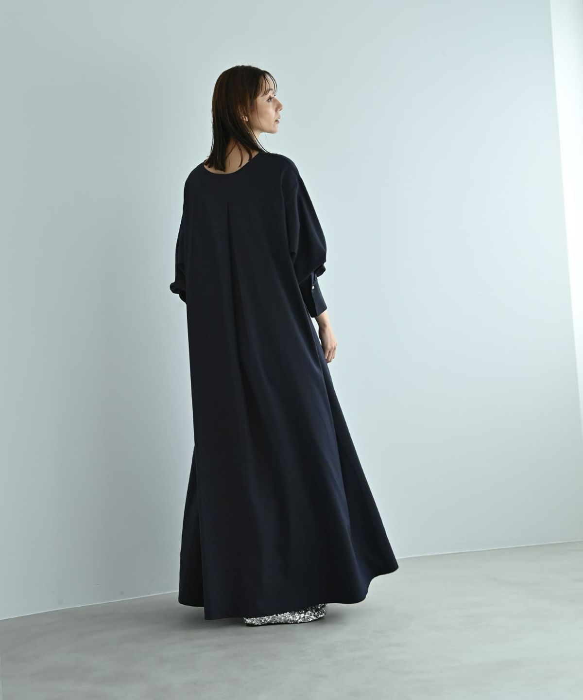 着用イメージ 170cm ネイビー Long