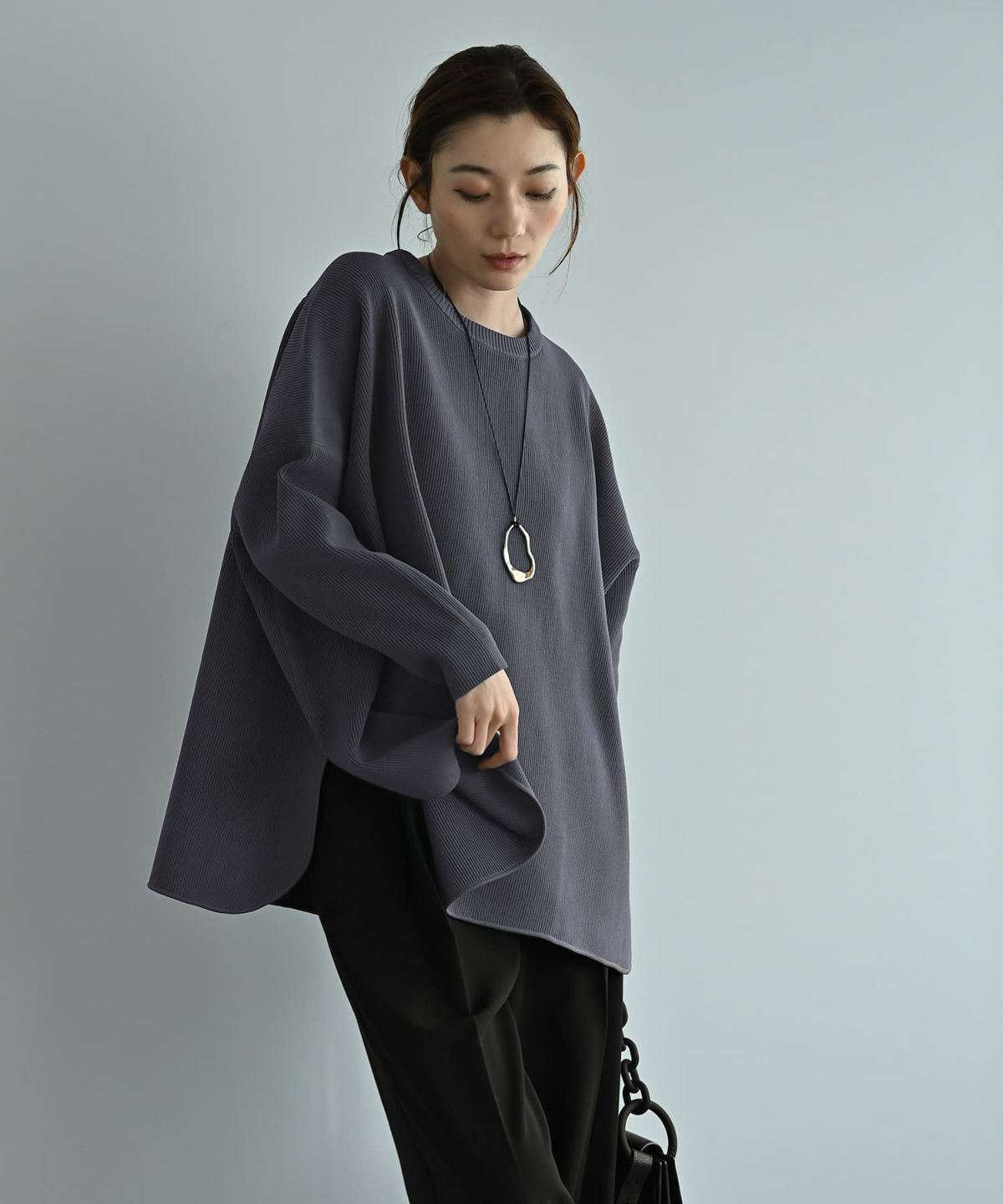 着用イメージ 170cm ブルーグレー