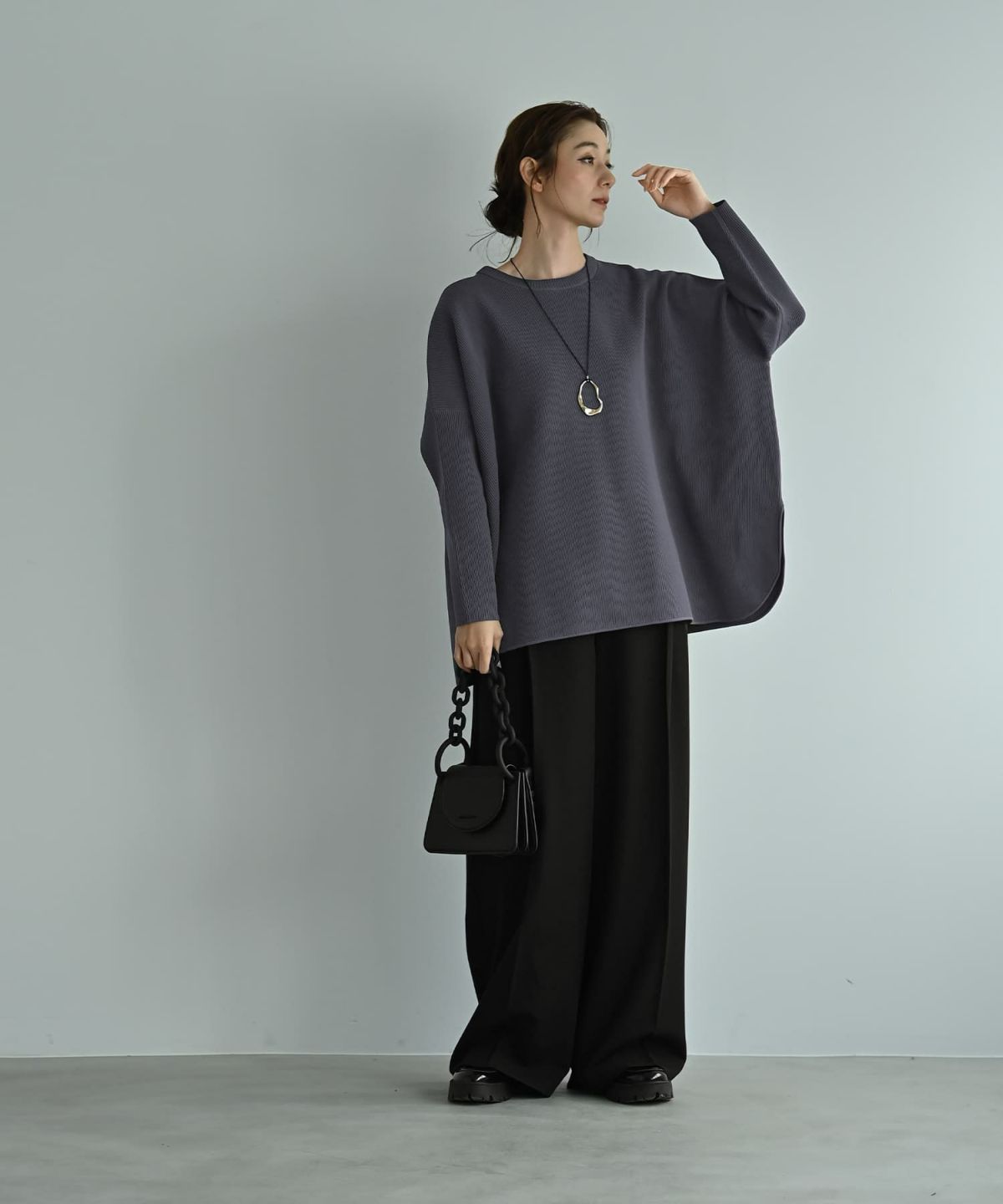 着用イメージ 170cm ブルーグレー