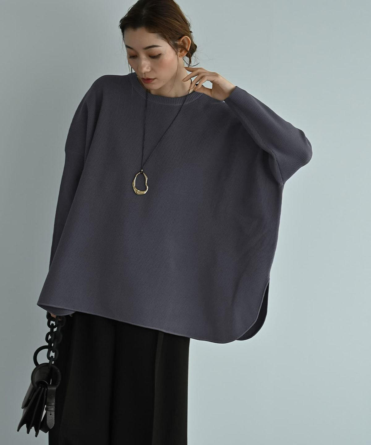 着用イメージ 170cm ブルーグレー