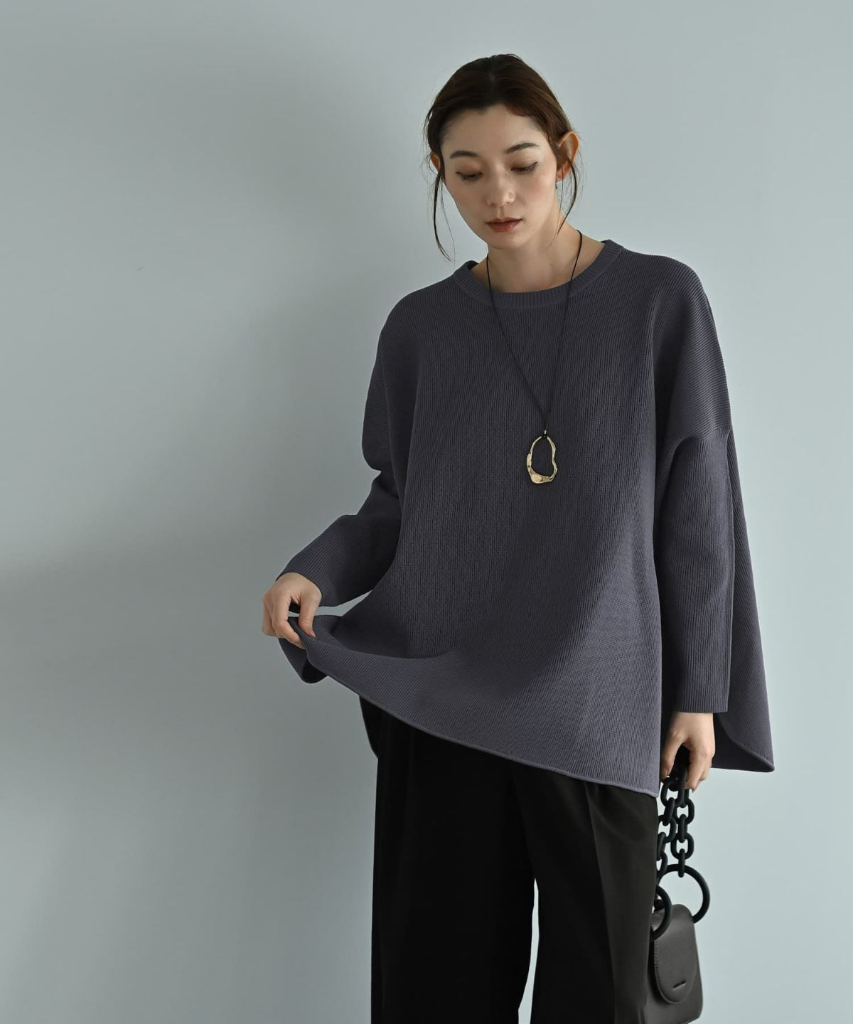 着用イメージ 170cm ブルーグレー