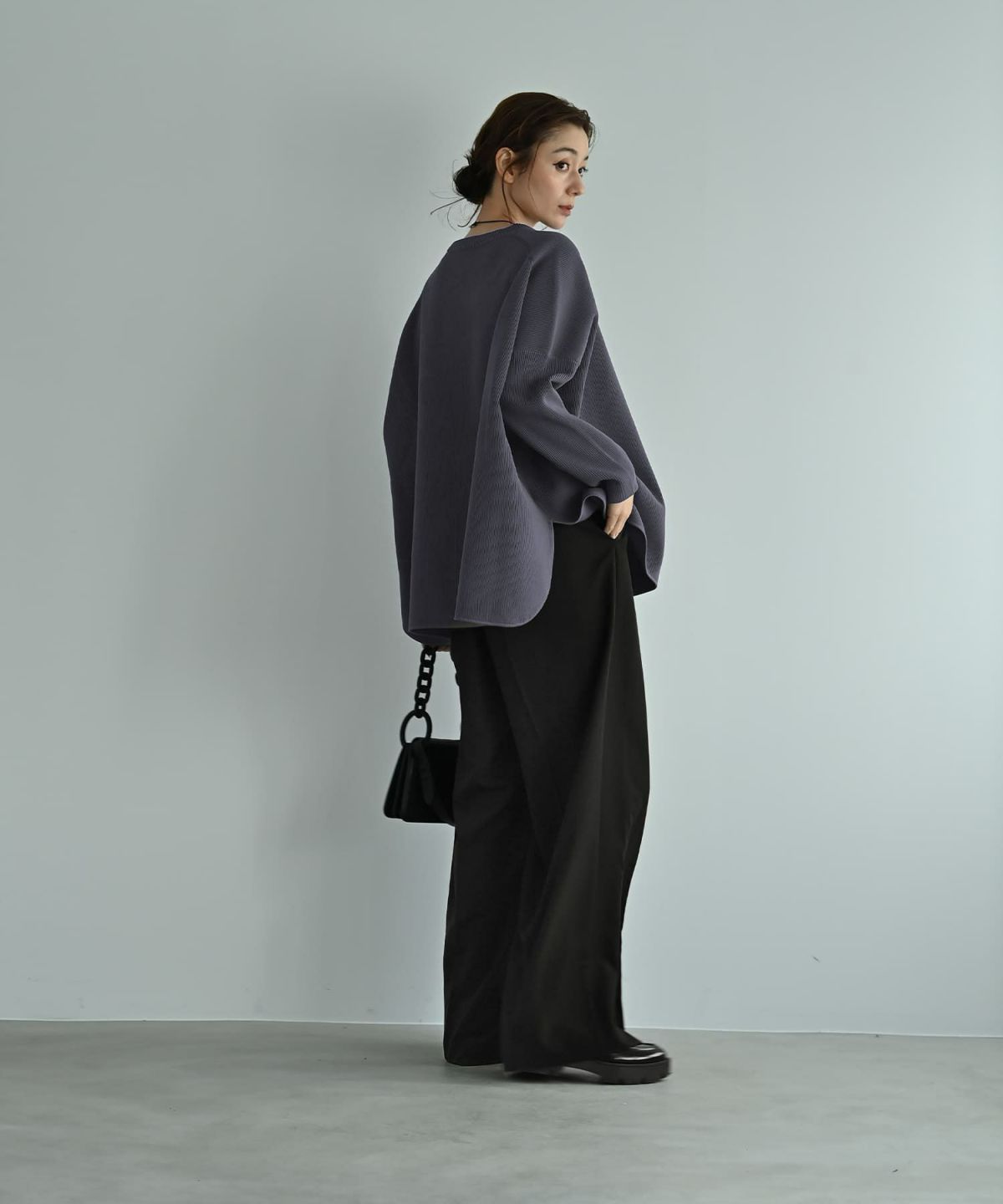 着用イメージ 170cm ブルーグレー