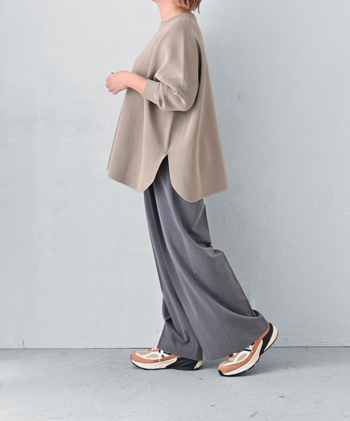 着用イメージ 163cm ベージュ