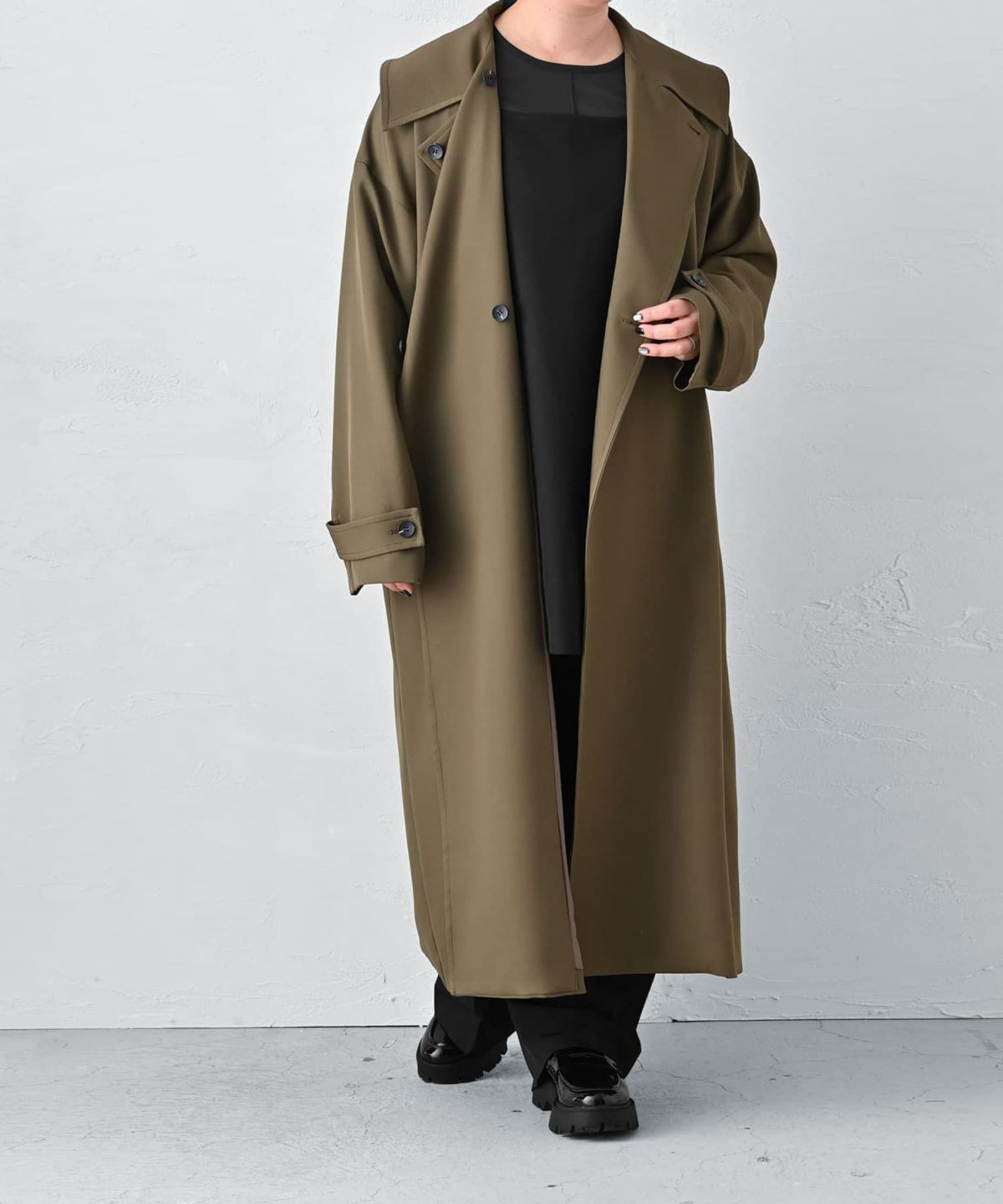 着用イメージ 163cm カーキ