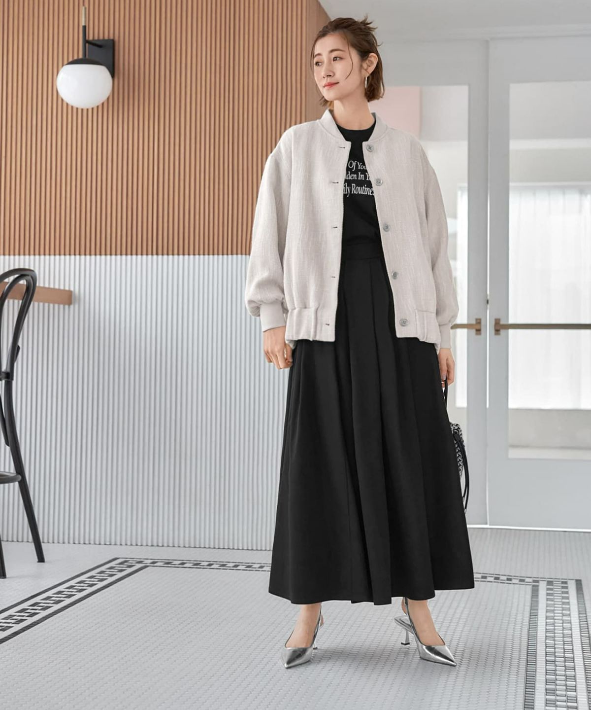 着用イメージ 168cm プラチナミックス