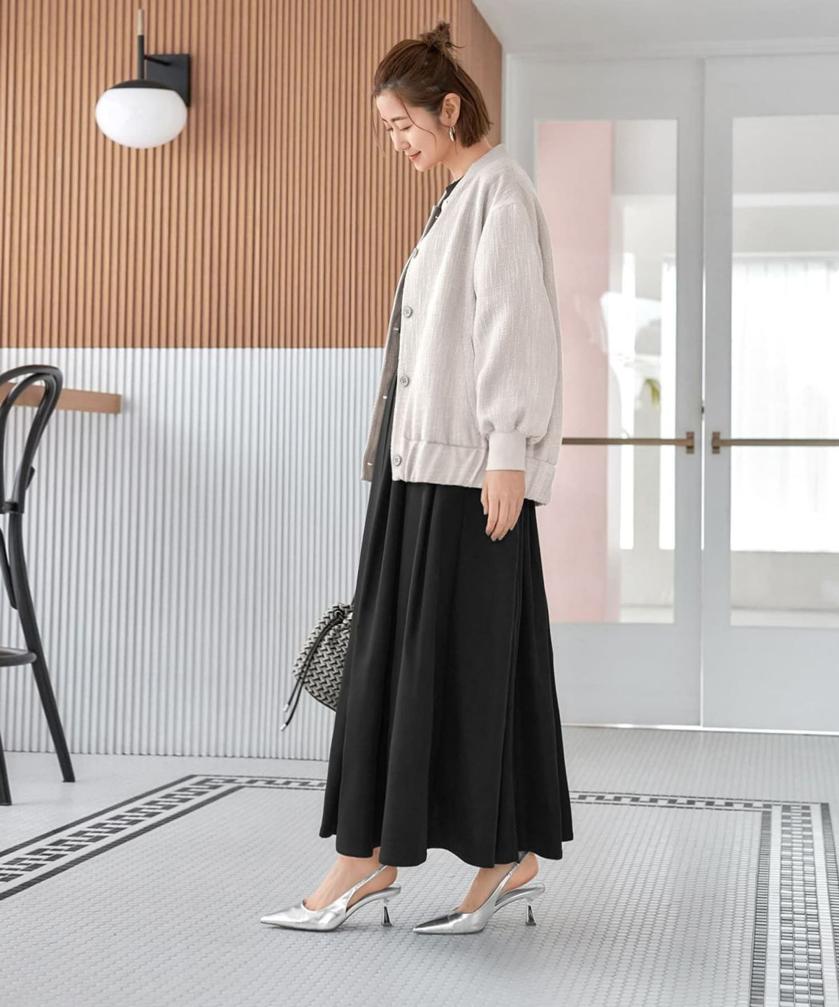 着用イメージ 166cm プラチナミックス