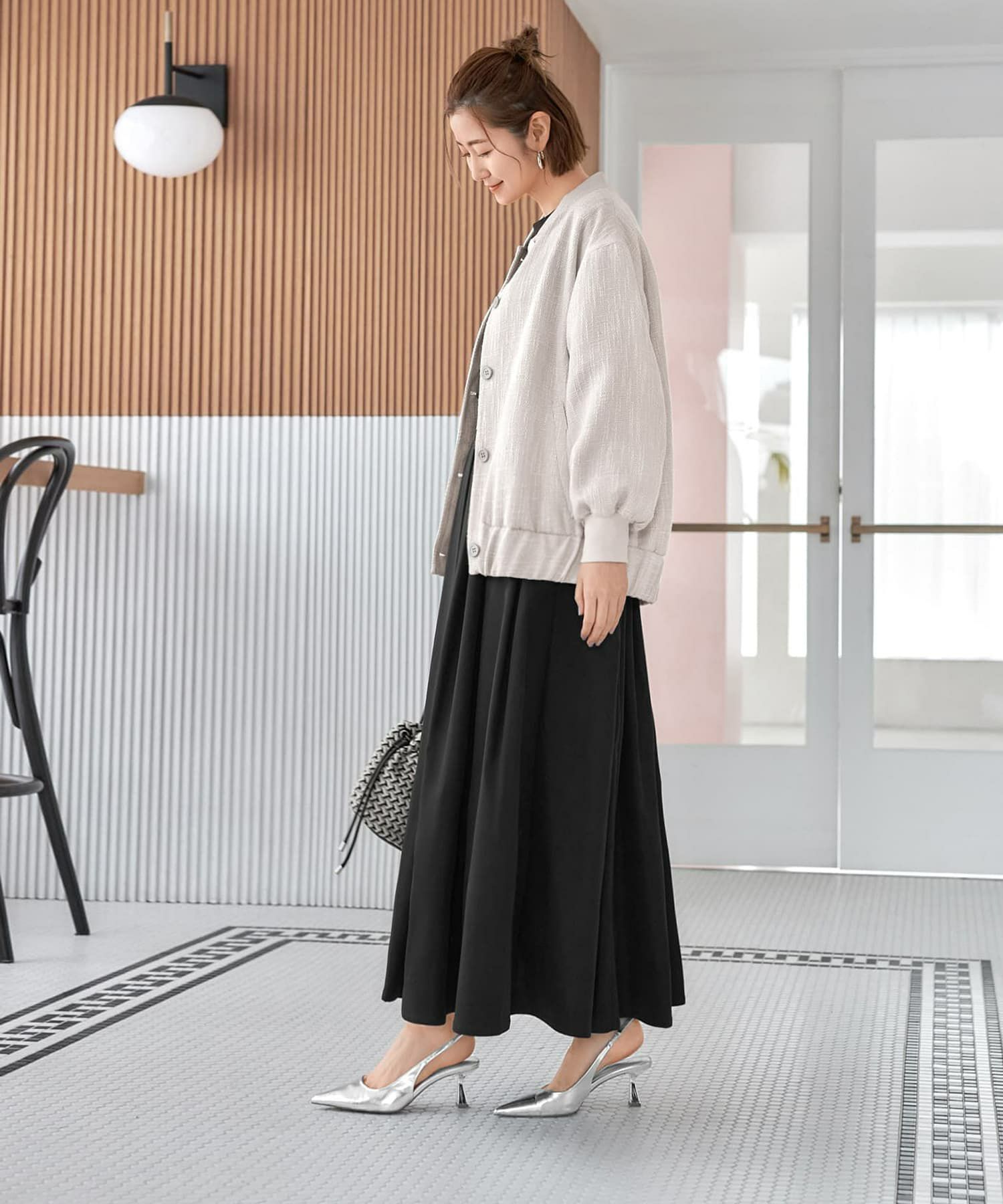 着用イメージ 166cm プラチナミックス