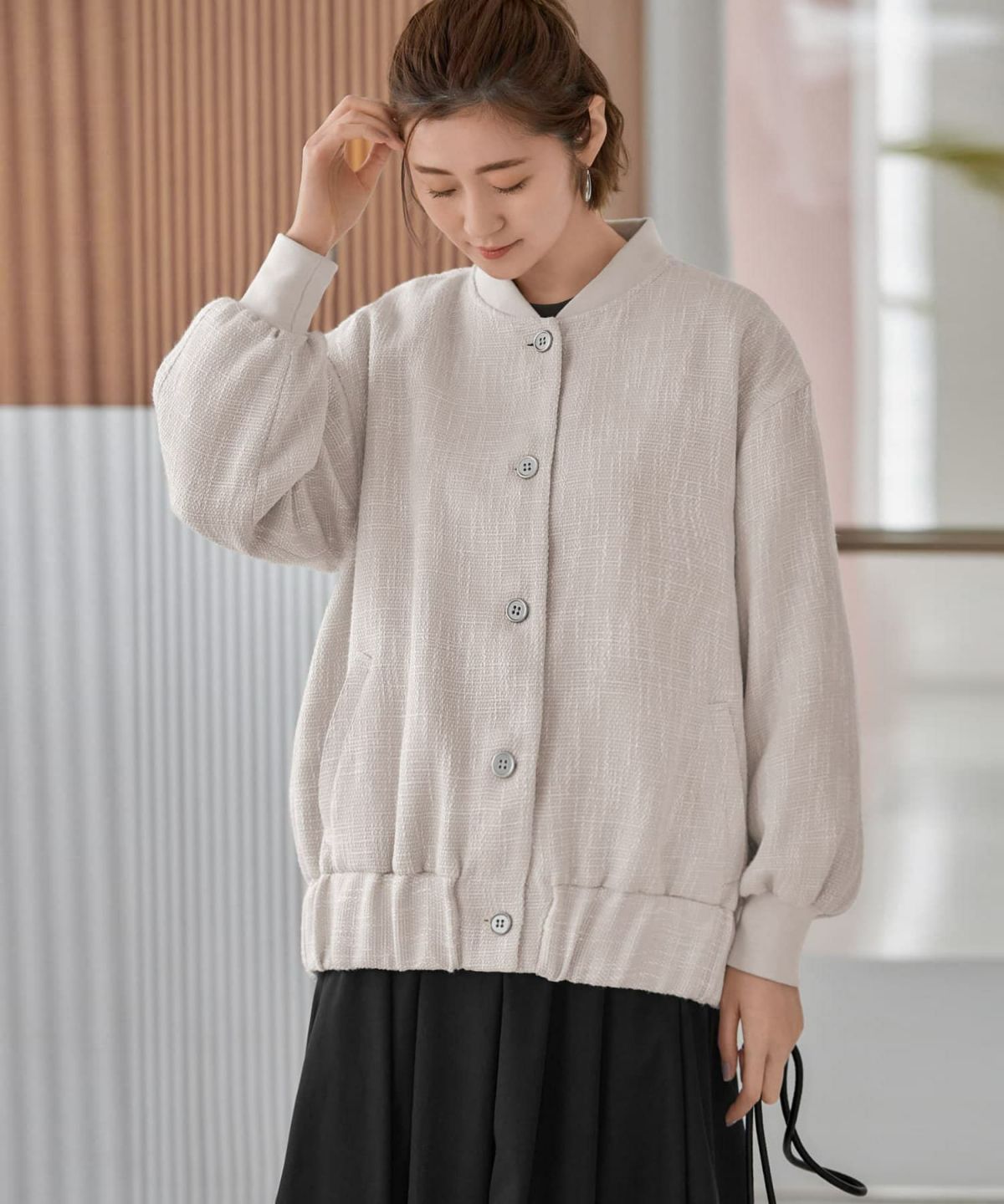 着用イメージ 166cm プラチナミックス