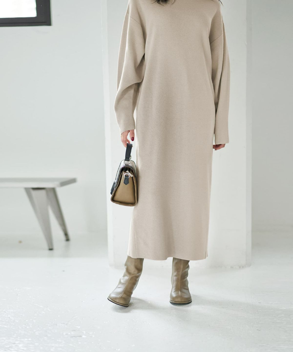 着用イメージ 167cm ライトグレージュ 02サイズ