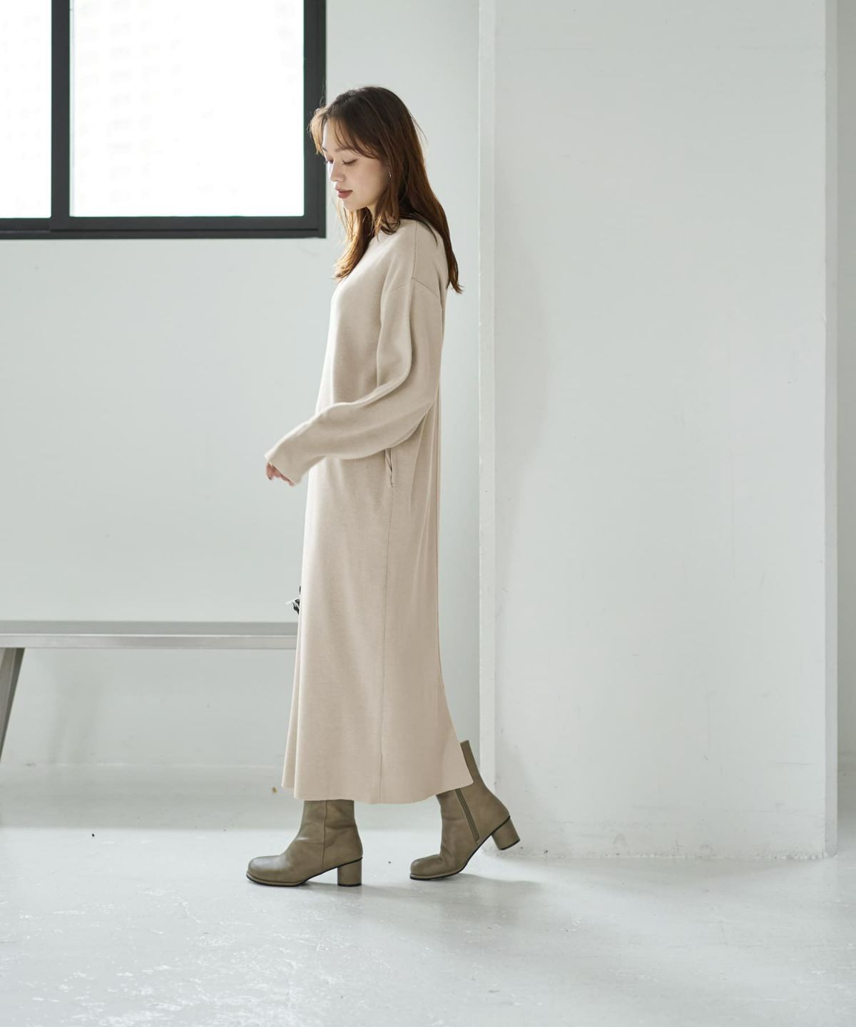 着用イメージ 167cm ライトグレージュ 02サイズ