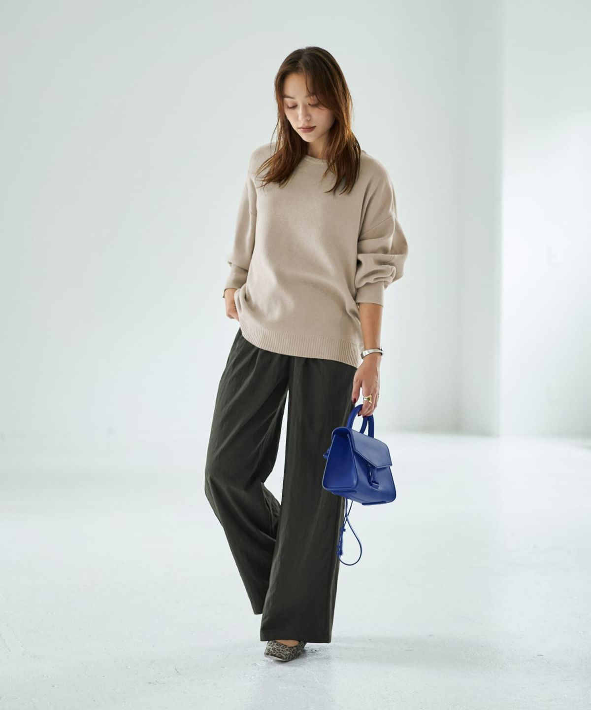 着用イメージ 167cm ライトグレージュ