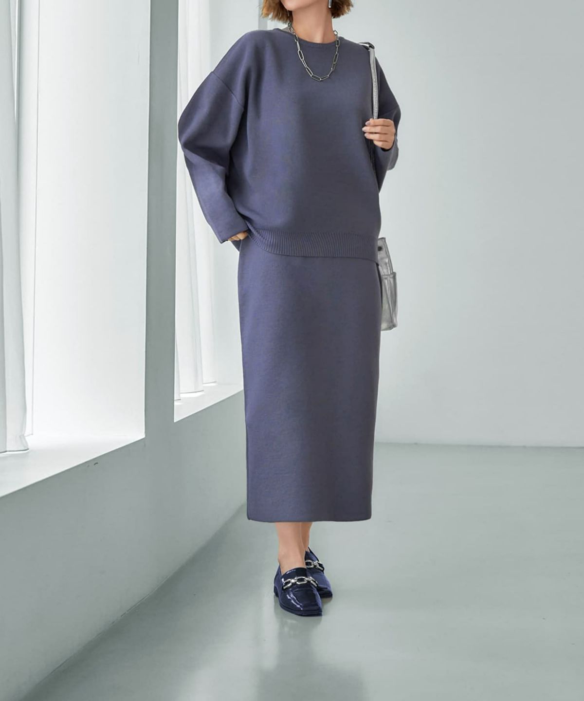 着用イメージ 166cm Sサイズ ブルーグレー