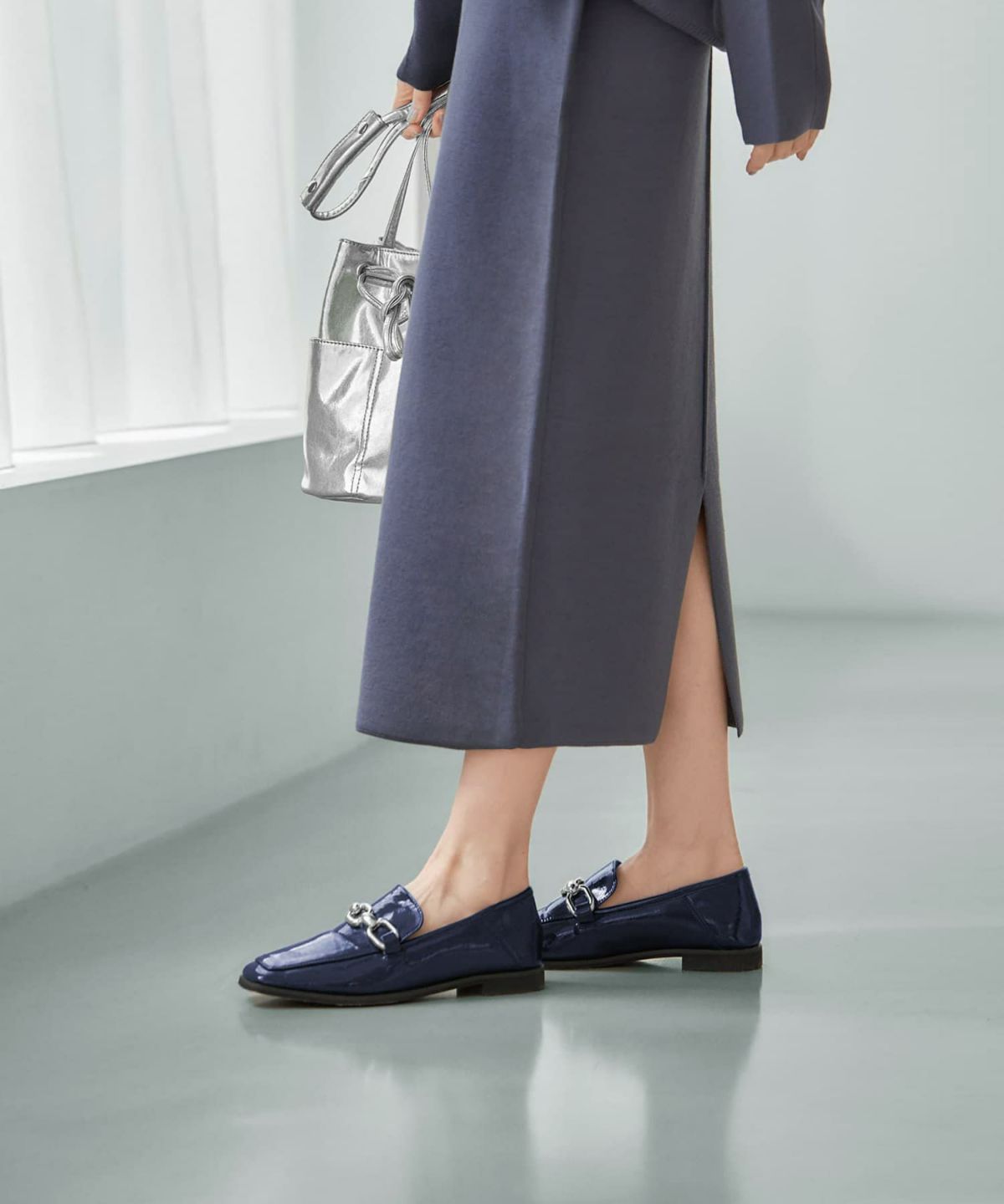 着用イメージ 166cm Sサイズ ブルーグレー