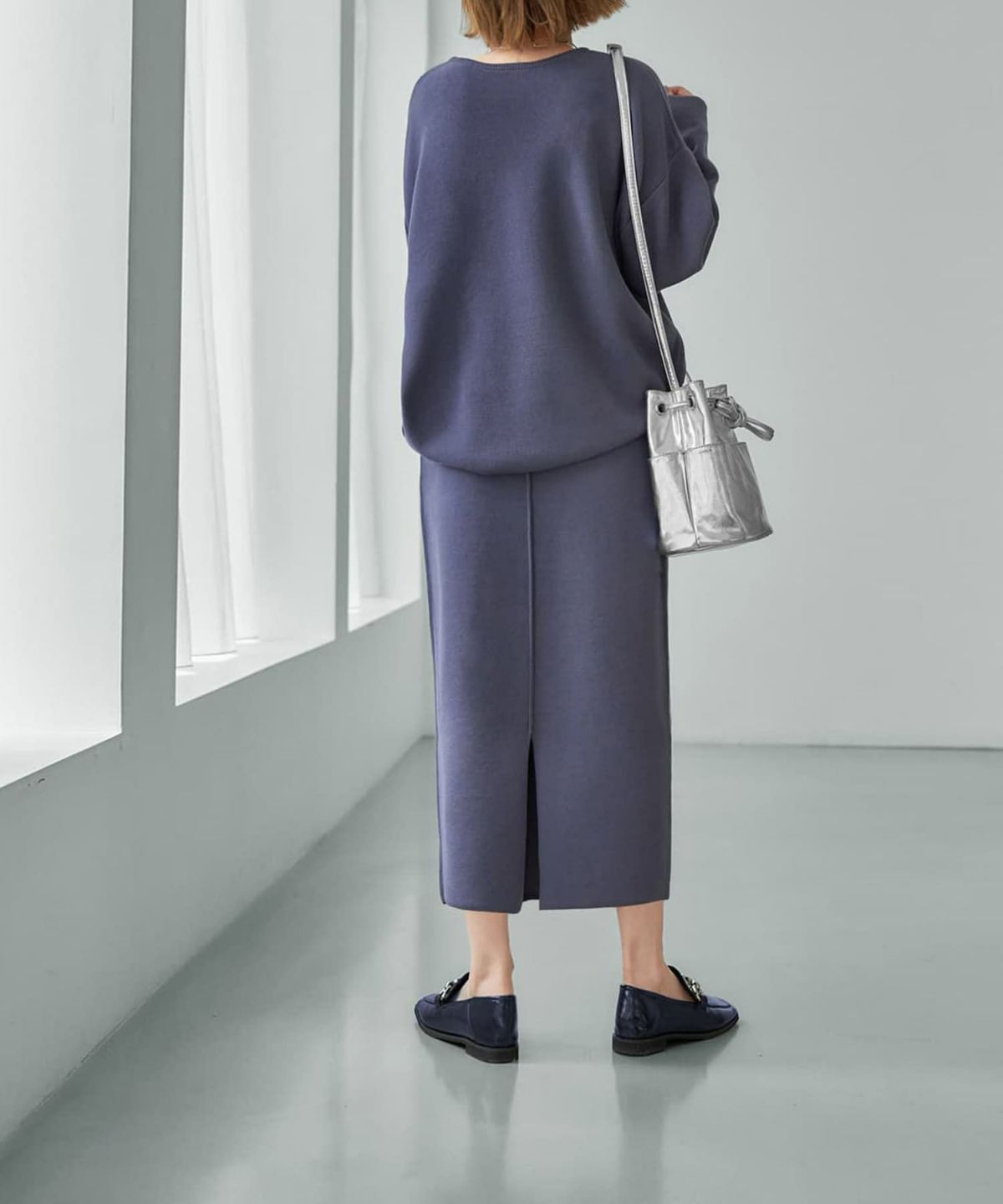 着用イメージ 166cm Sサイズ ブルーグレー