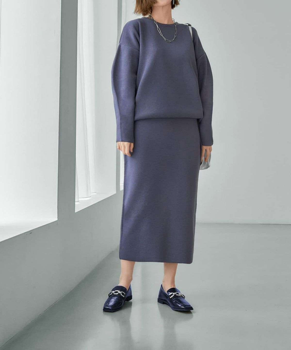 着用イメージ 166cm Sサイズ ブルーグレー