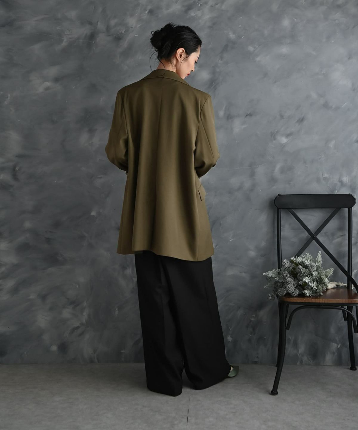 着用イメージ 175cm カーキ