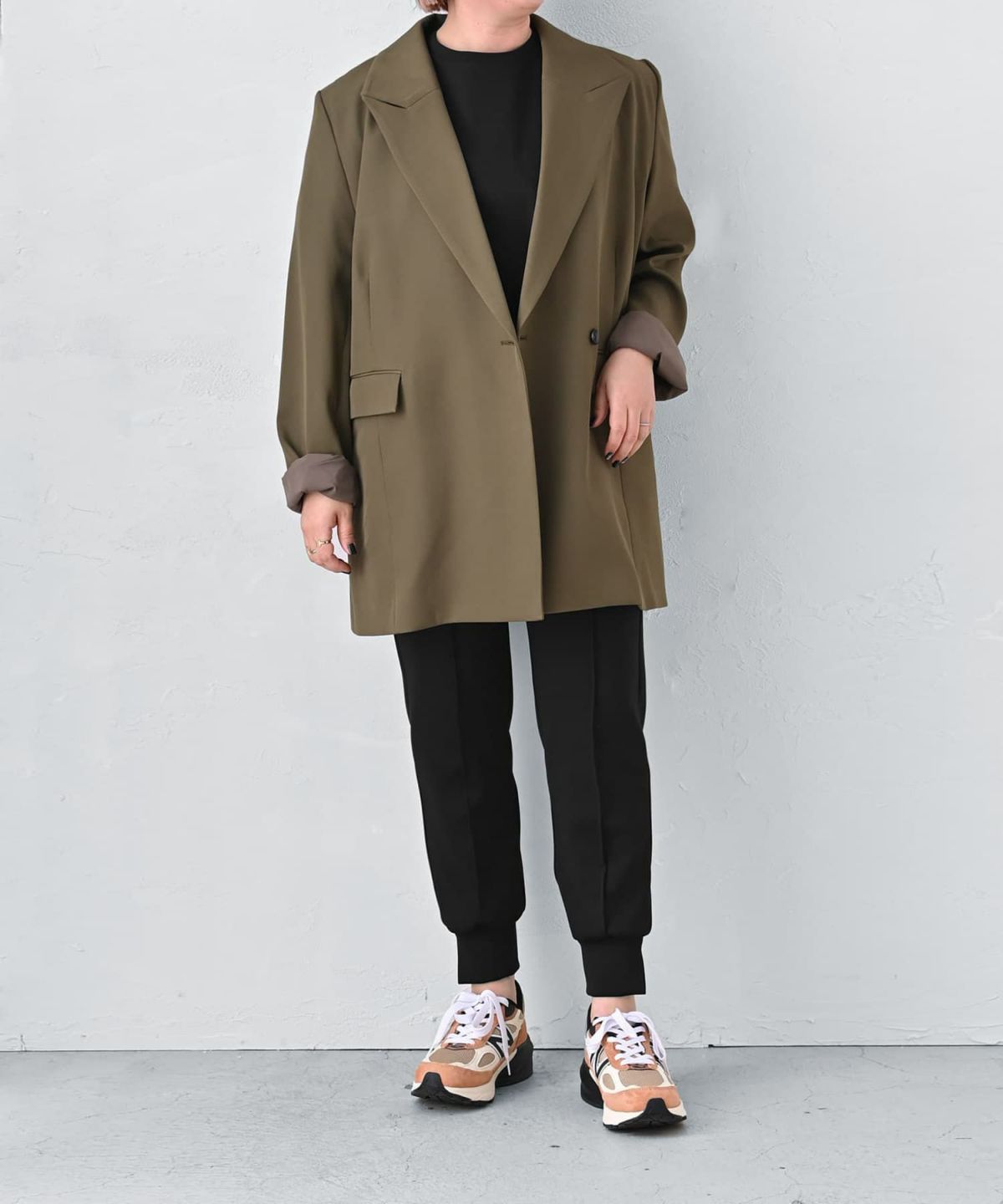 着用イメージ 163cm カーキ