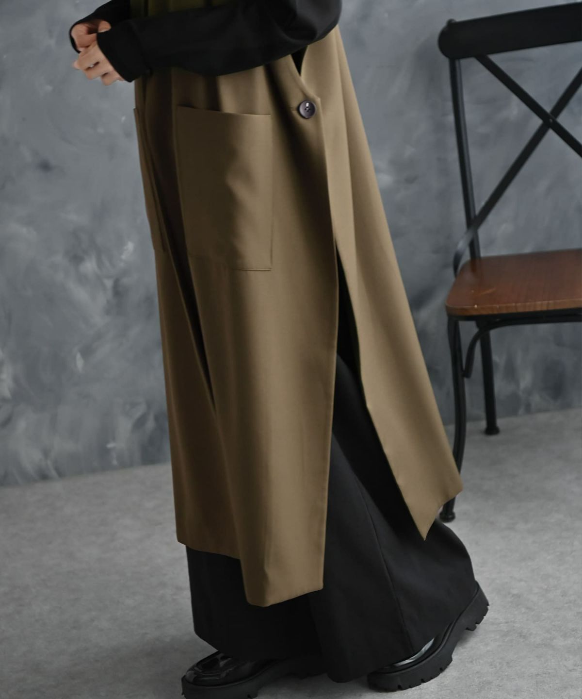 着用イメージ 175cm カーキ